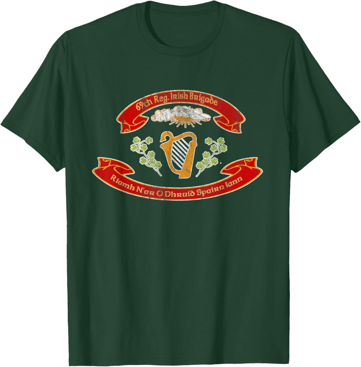 Vintage Civil War Irish Brigade Flag T-Shirt - T-Shirt | Forest