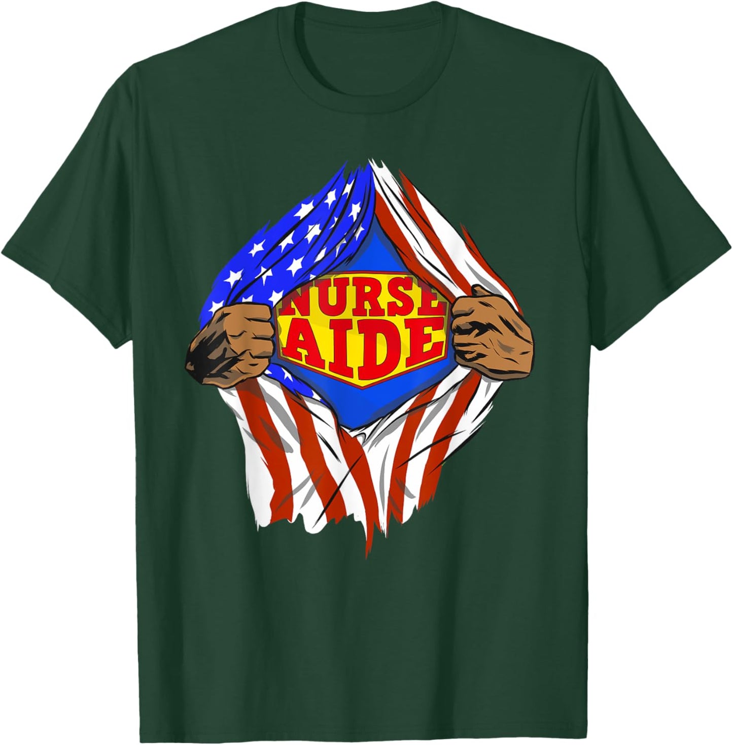 Funny Super Nurse Aide Hero Job T-Shirt - T-Shirt | Forest