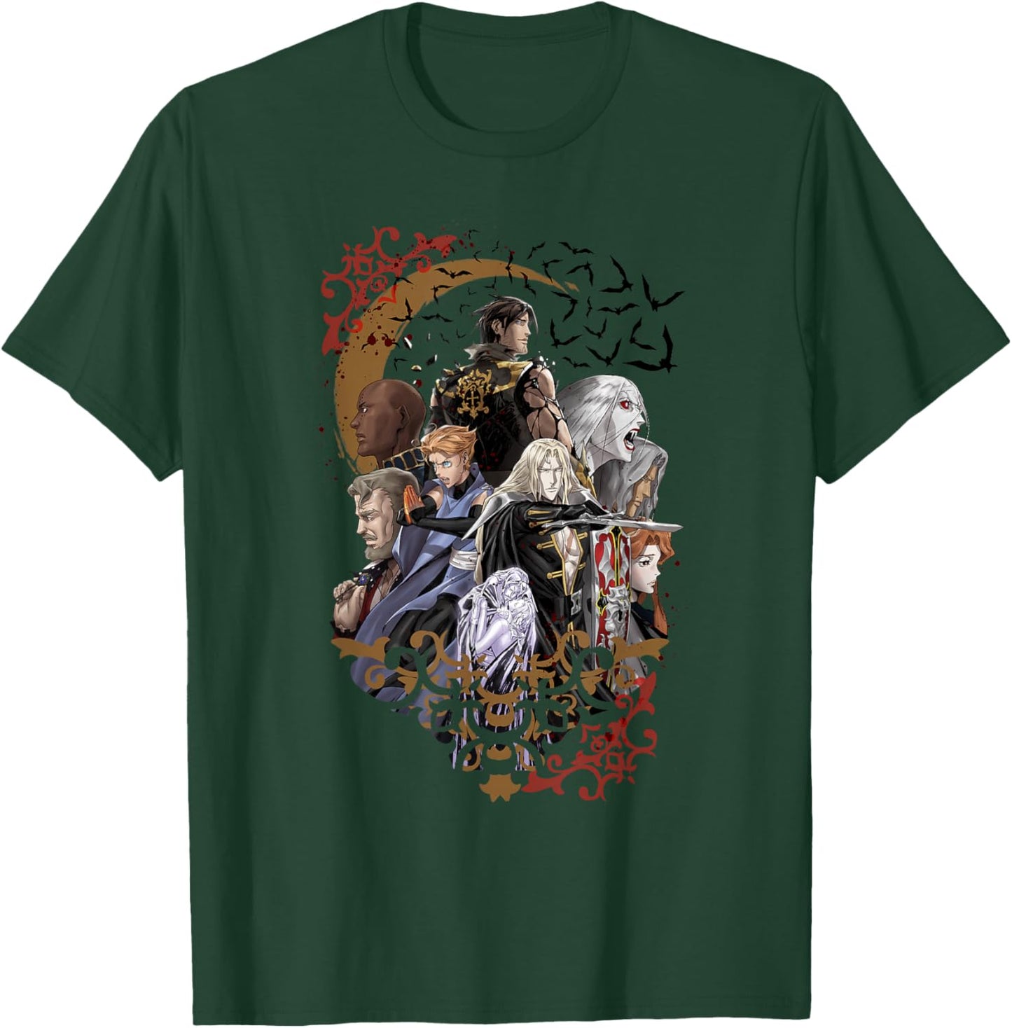Castlevania Group Sticker T-Shirt - T-Shirt | Forest