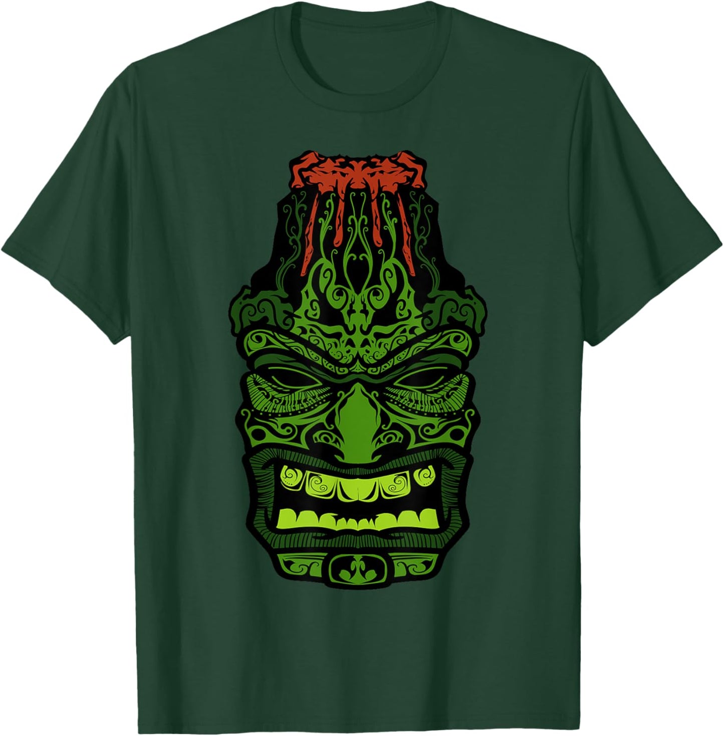 Polynesian Tiki Shirt - Hawaiian Tiki Shirts - Tribal T-Shirt - T-Shirt | Forest