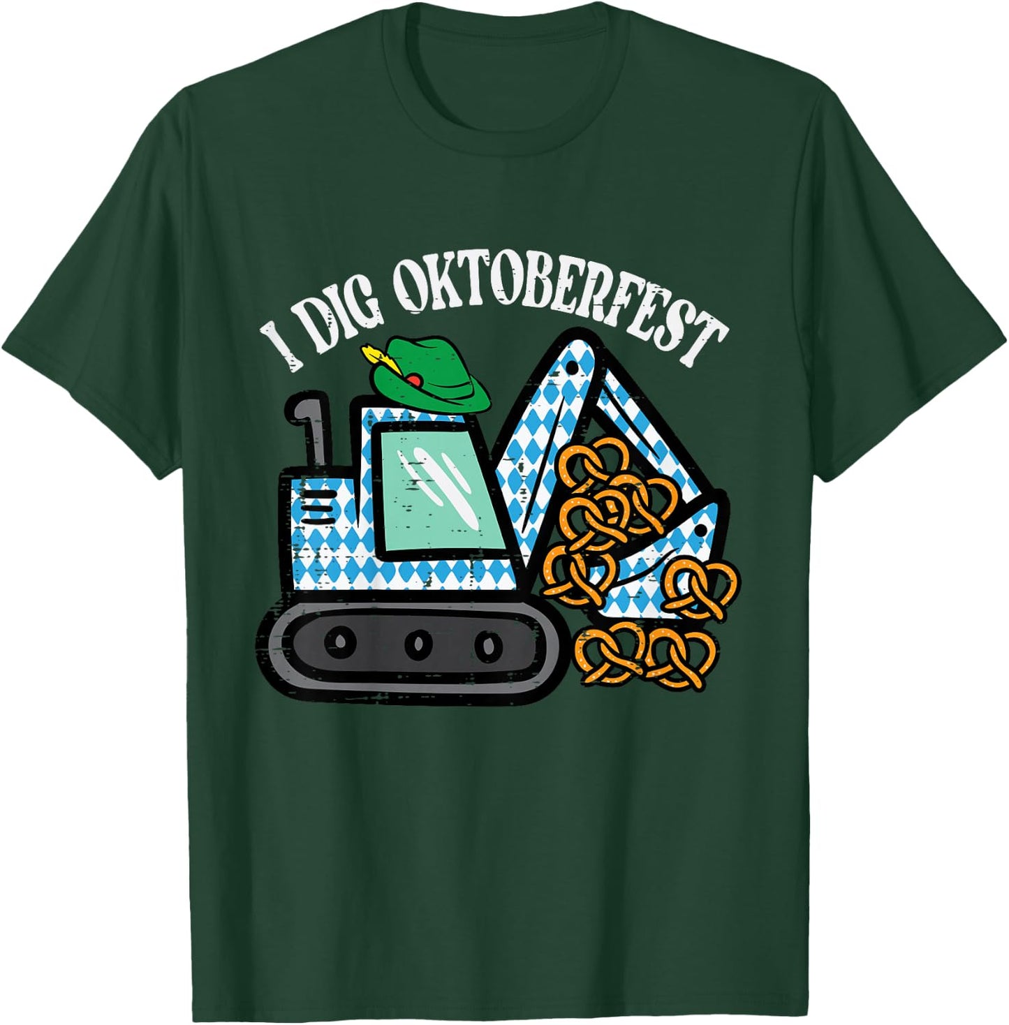 Kids I Dig Oktoberfest Excavator German Truck Boys Kids Youth T-Shirt - T-Shirt | Forest