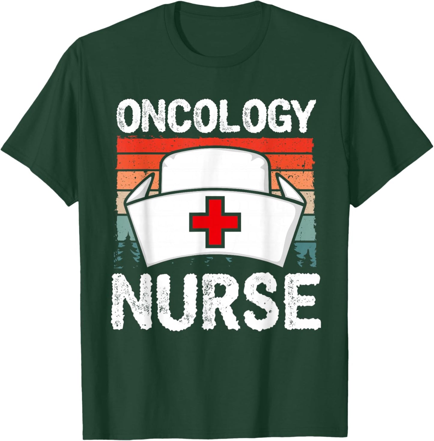 Cute Oncology Nurse Vintage Sunset Medical Nursing Scrubs T-Shirt - T-Shirt | Forest