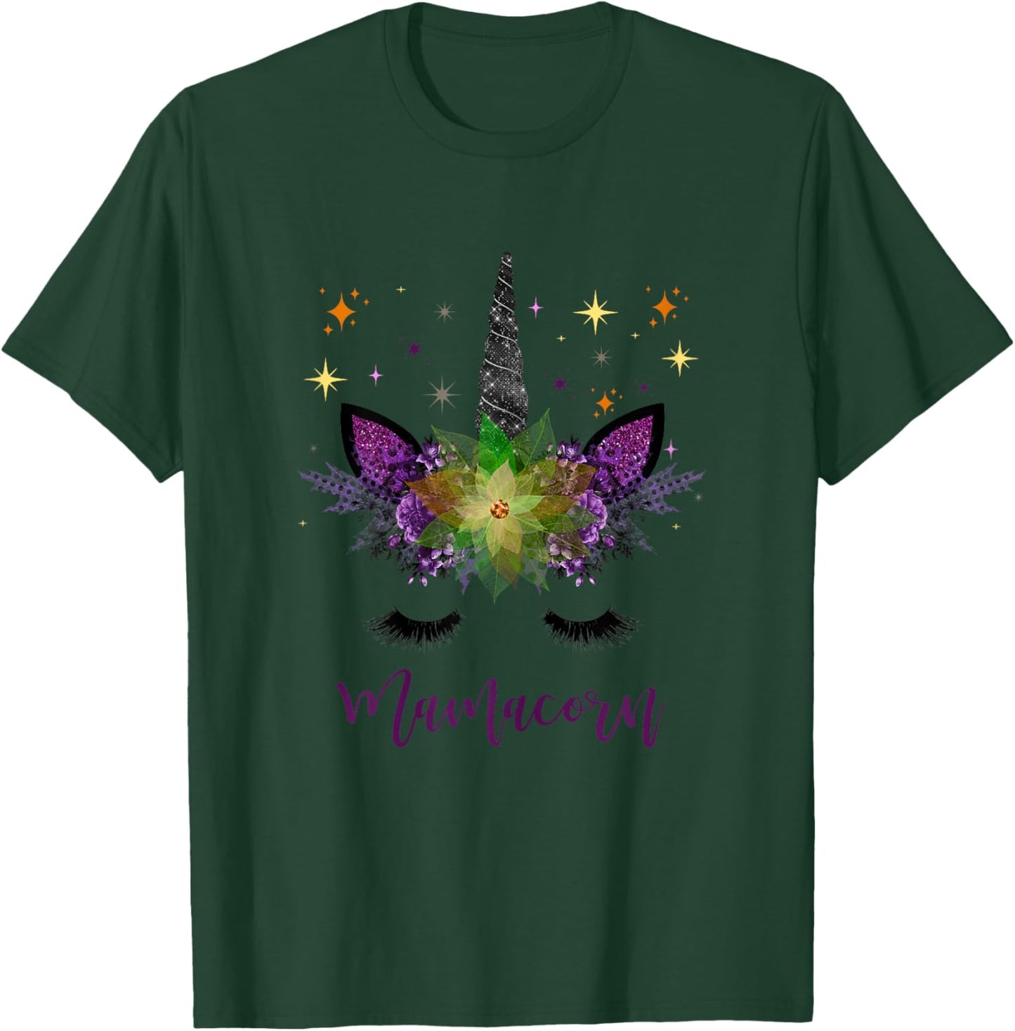 Mamacorn Mom Adult Unicorn Face Mother's Day Women Birthday T-Shirt - T-Shirt | Forest