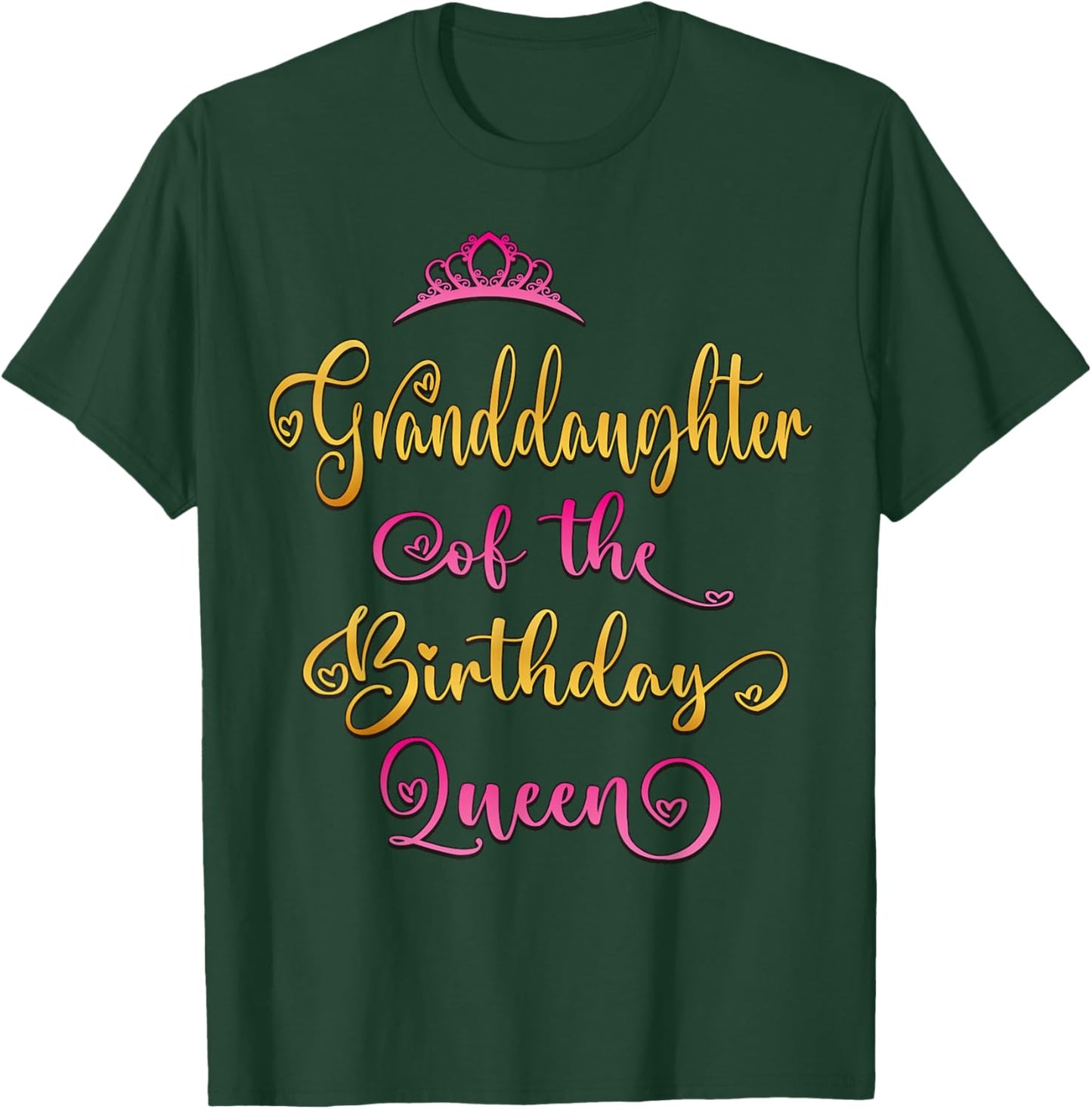 Granddaughter Of The Birthday Queen Bday Party T-Shirt - T-Shirt | Forest