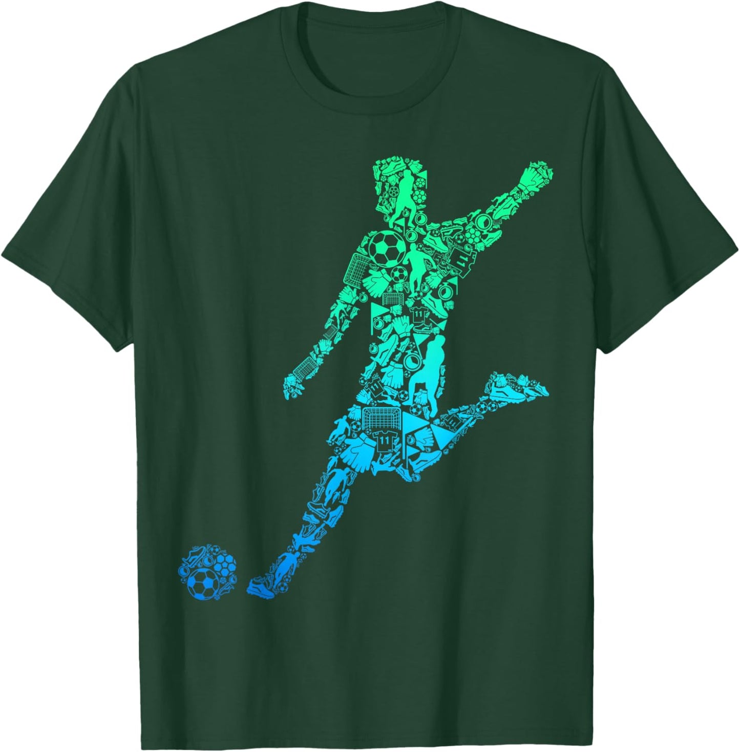 Soccer Player Boys Kids Youth Men T-Shirt - T-Shirt | Forest