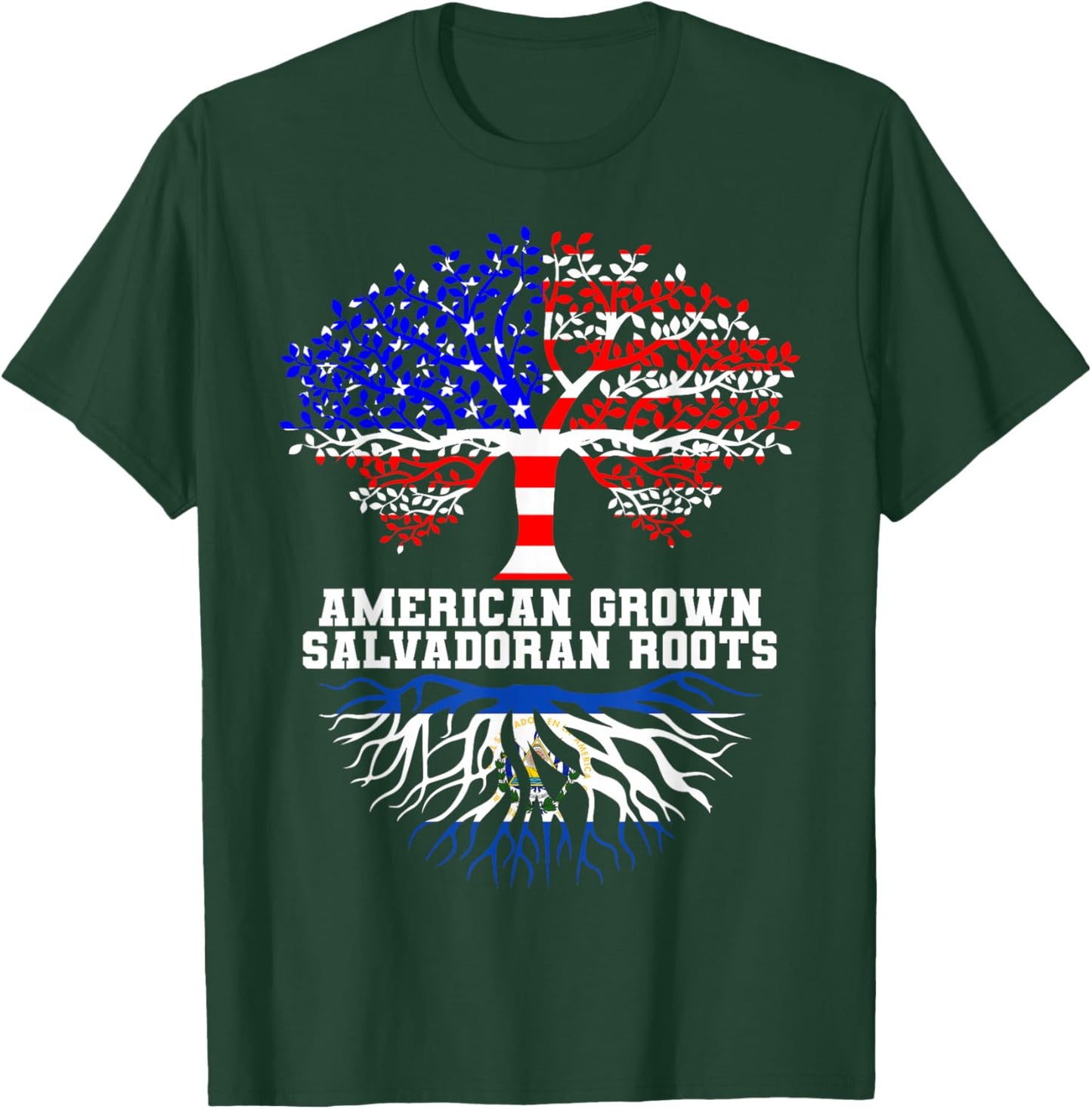 El Salvador American Salvadoran Roots Heritage Patriotic T-Shirt - T-Shirt | Forest