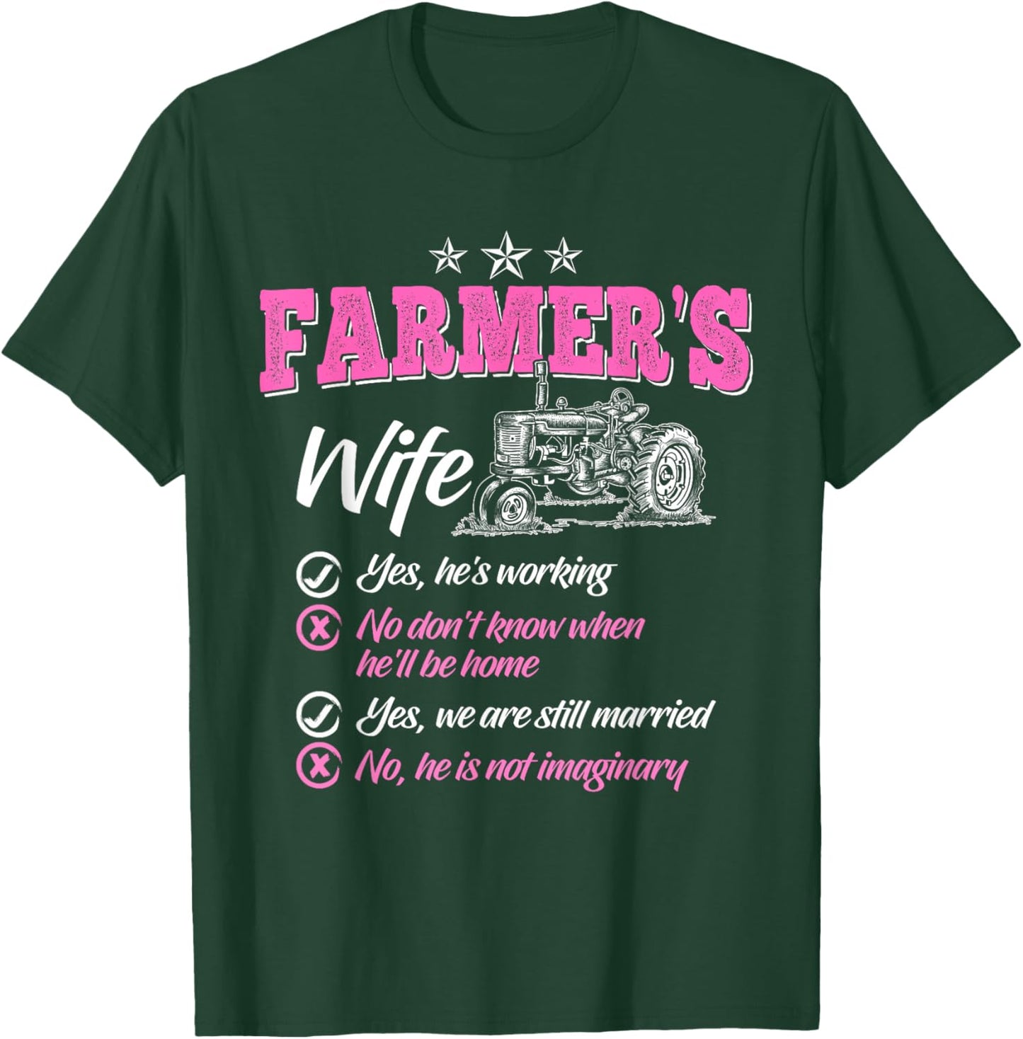 Funny Farmer Shirt Women Wife of a Farmer Rancher T-Shirt - T-Shirt | Forest