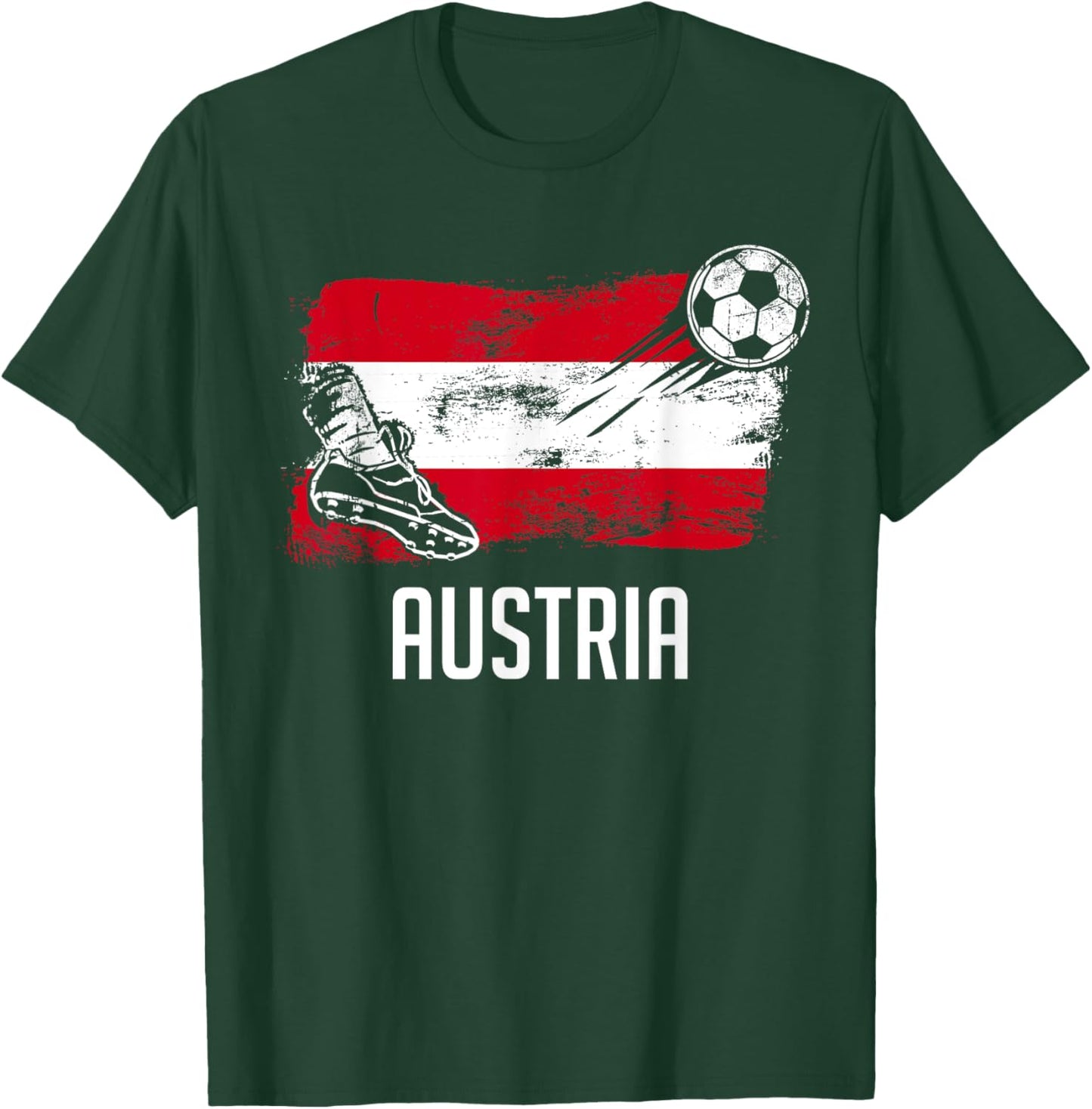 Austria Flag Jersey Austrian Soccer Team Austrian T-Shirt - T-Shirt | Forest