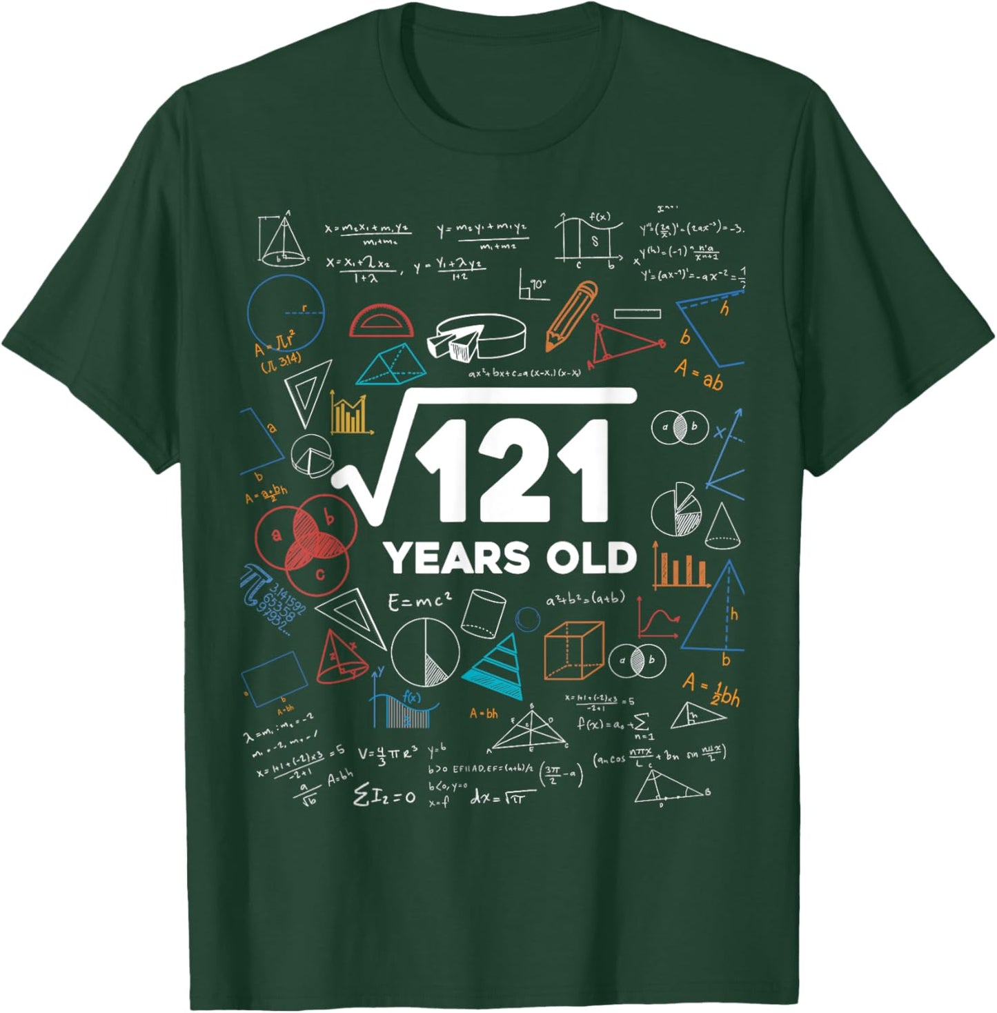 Square Root Of 121 11th Birthday Math Lover 11 Year Old Bday T-Shirt - T-Shirt | Forest