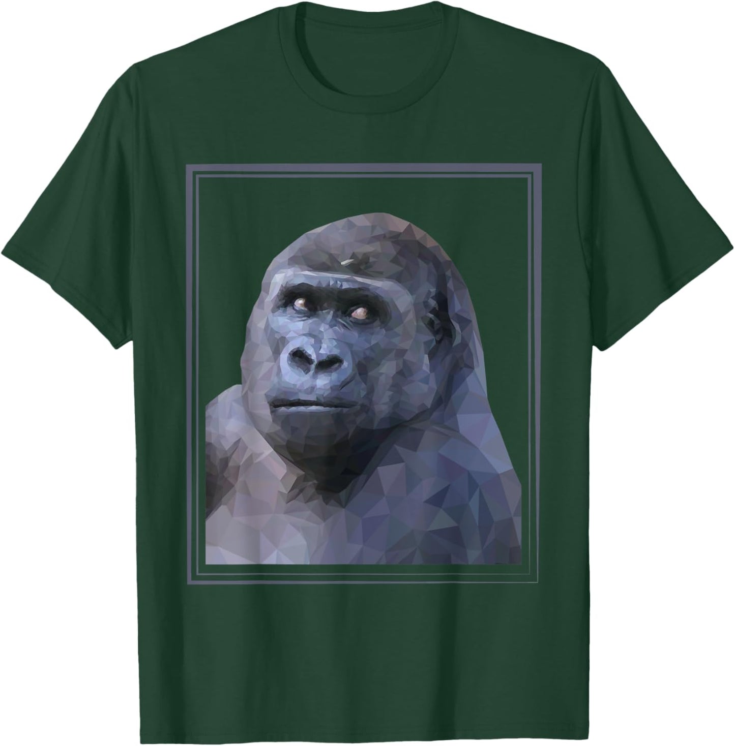 Gorilla Polygonal Design Animals Gorillas Wildlife Nature T-Shirt - T-Shirt | Forest