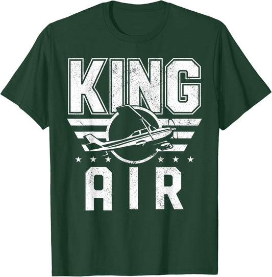 Airplane Pilot Vintage King Air T-Shirt - T-Shirt | Forest