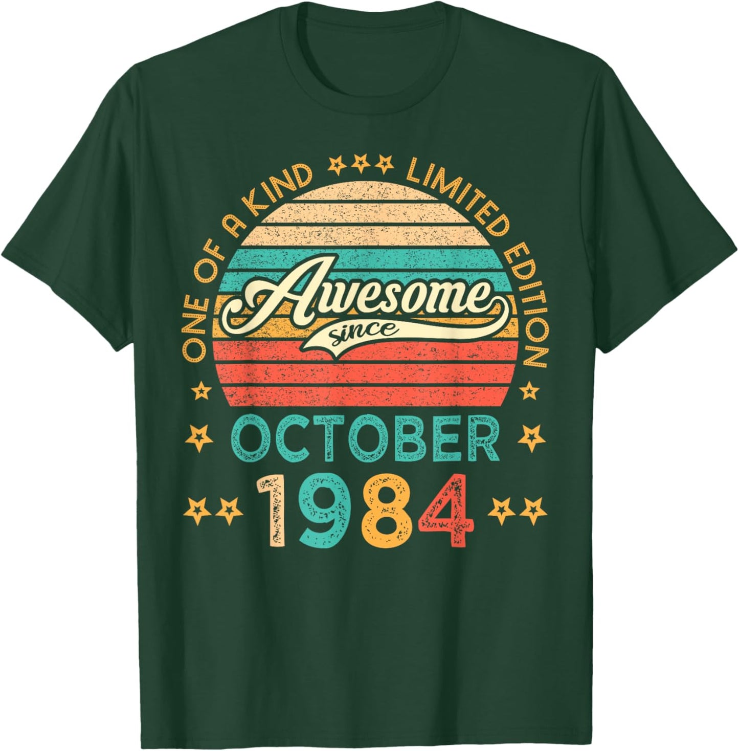 Vintage Birthday Awesome Since October 1984 Limited Edition T-Shirt - T-Shirt | Forest