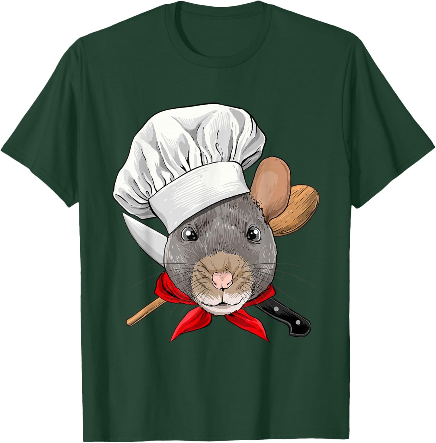 Rat Chef Mouse Rat Rodent, Cooking Lover T-Shirt - T-Shirt | Forest