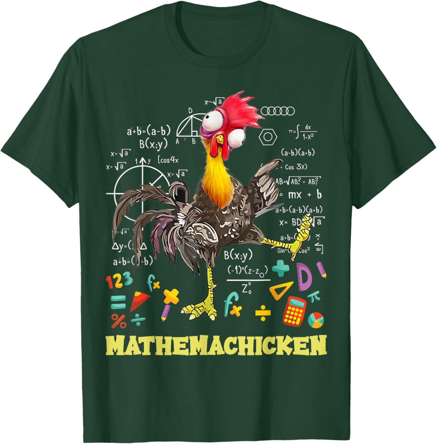 Mathemachicken shirt teacher Math Lovers Funny chicken Women Kids T-Shirt - T-Shirt | Forest