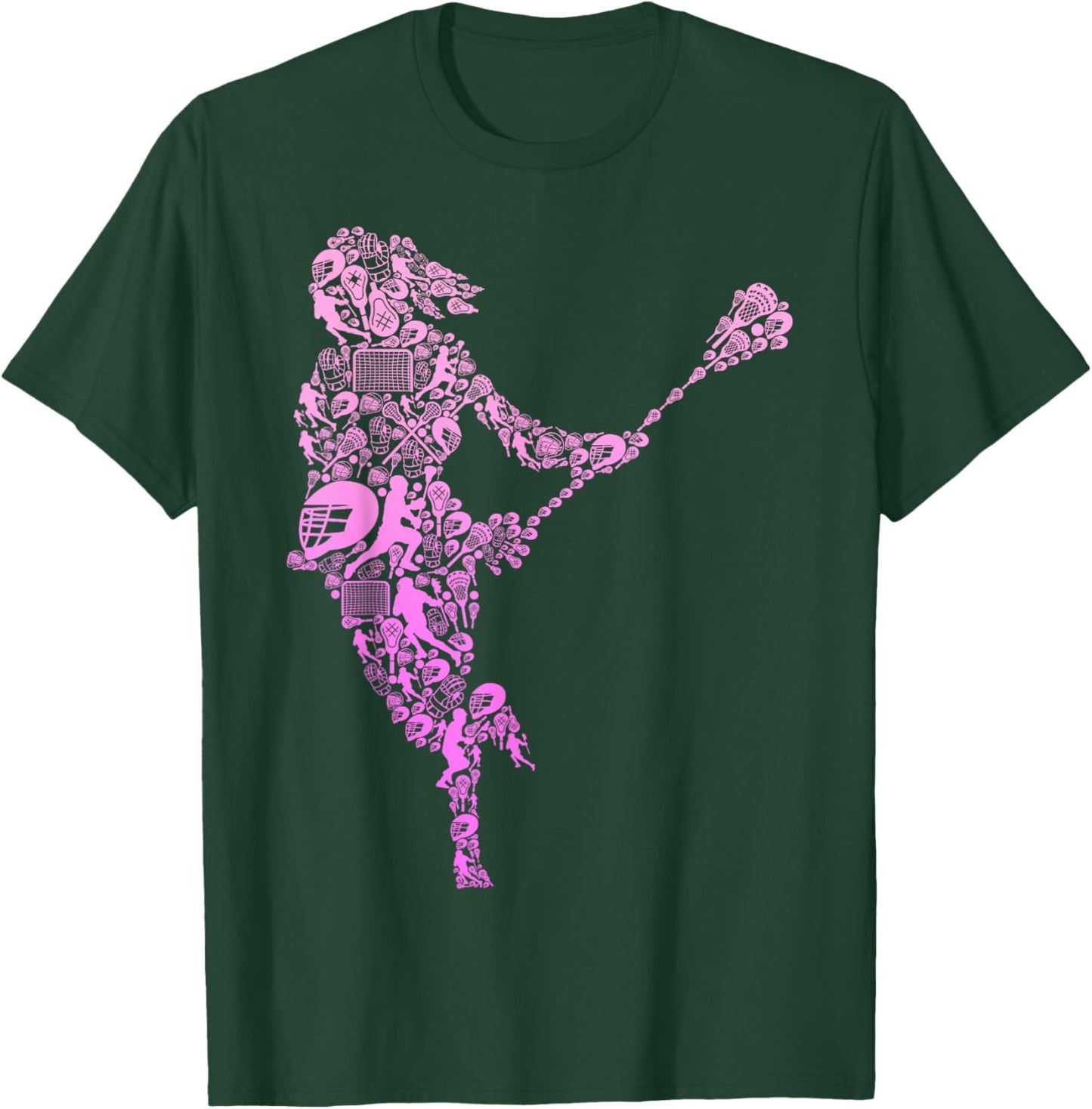 Lacrosse Player Youth Women Girls Kids T-Shirt - T-Shirt | Forest