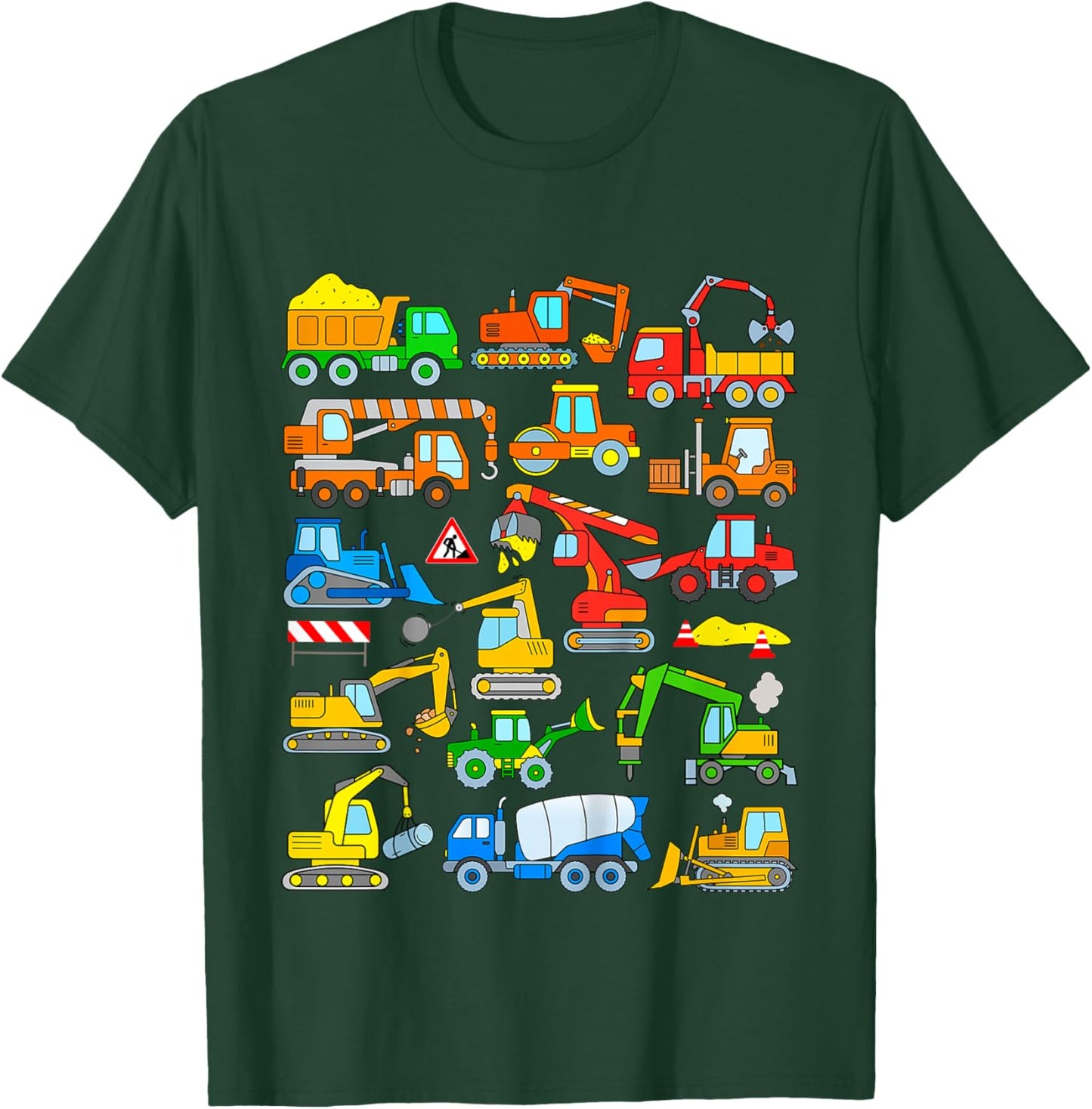 Kids Diggers Excavators Toddler Boys T-Shirt - T-Shirt | Forest
