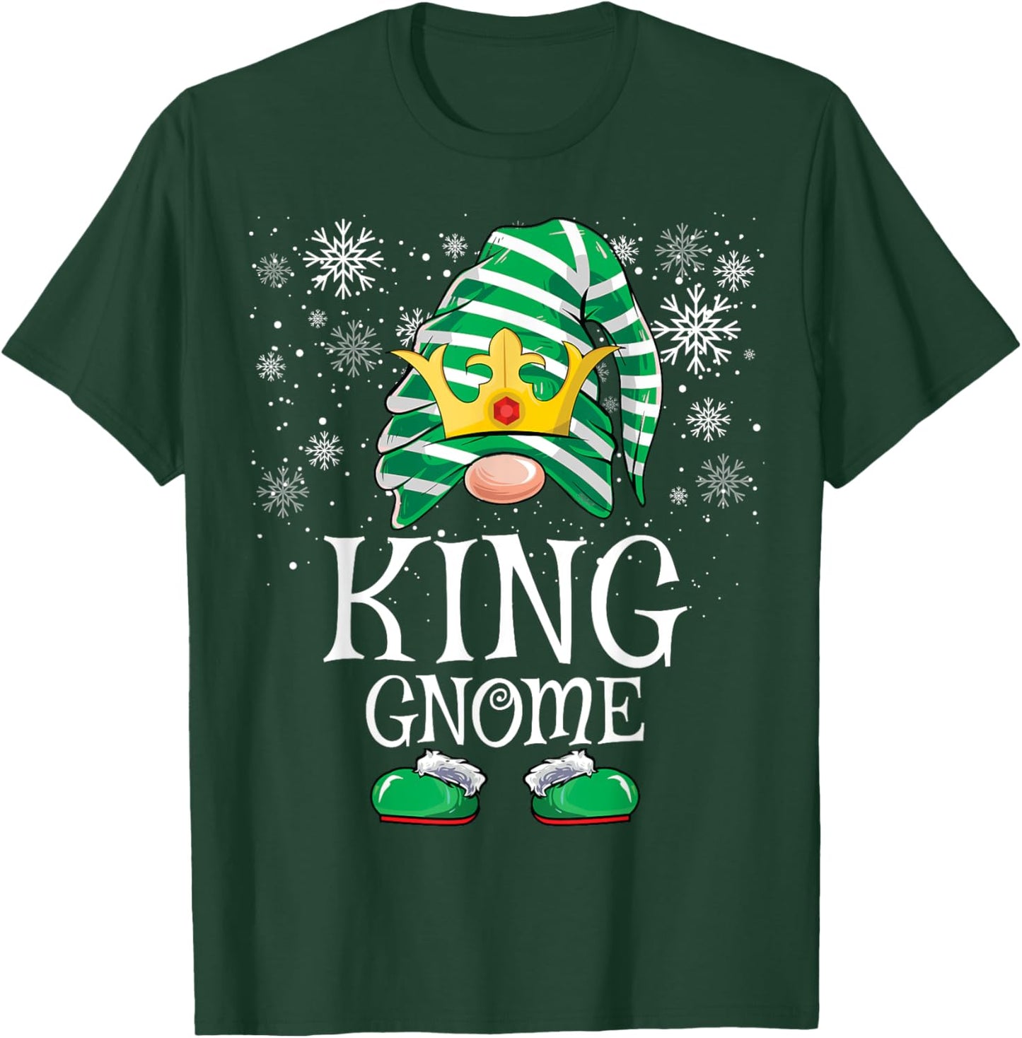 King Gnome Matching Family Gnomes Funny Christmas T-Shirt - T-Shirt | Forest