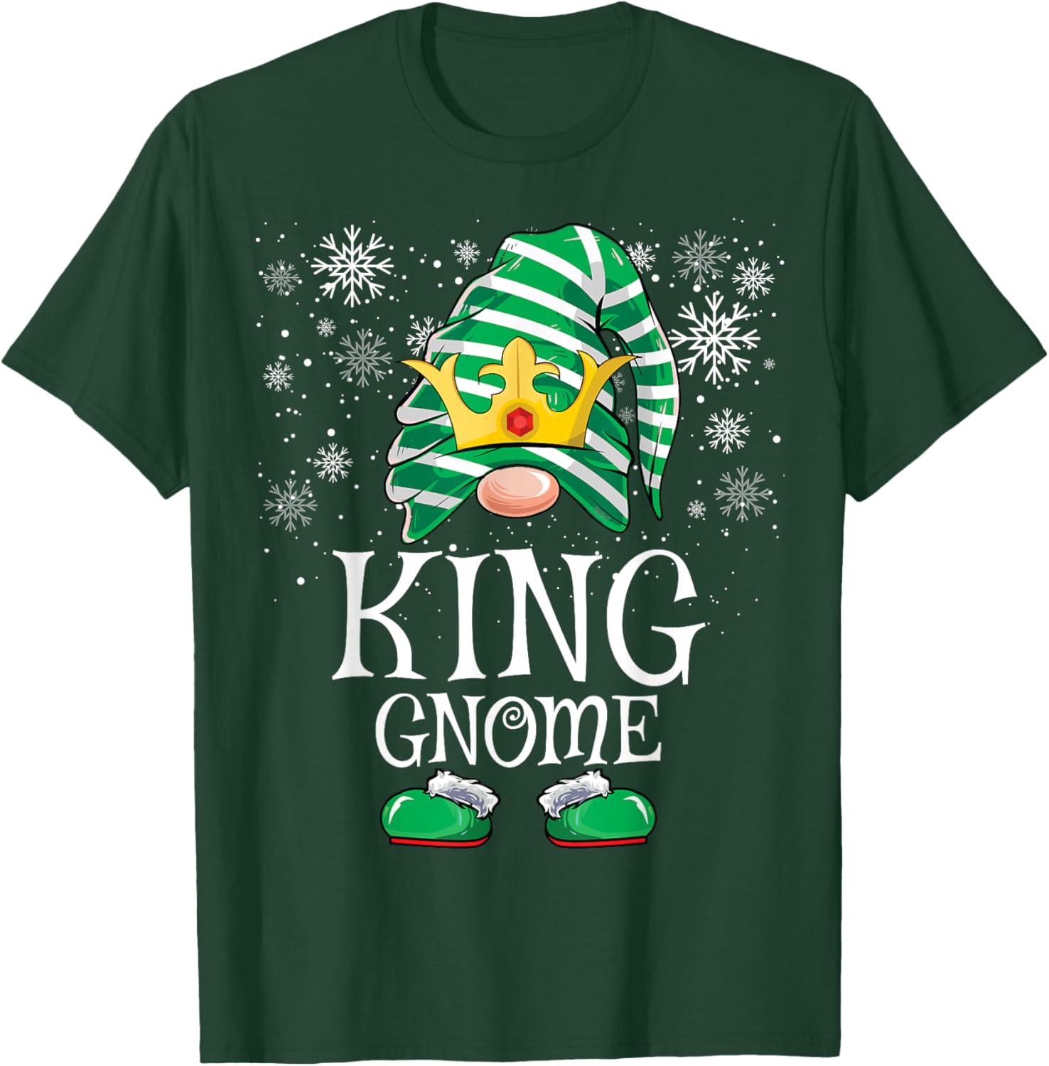 King Gnome Matching Family Gnomes Funny Christmas T-Shirt - T-Shirt | Forest