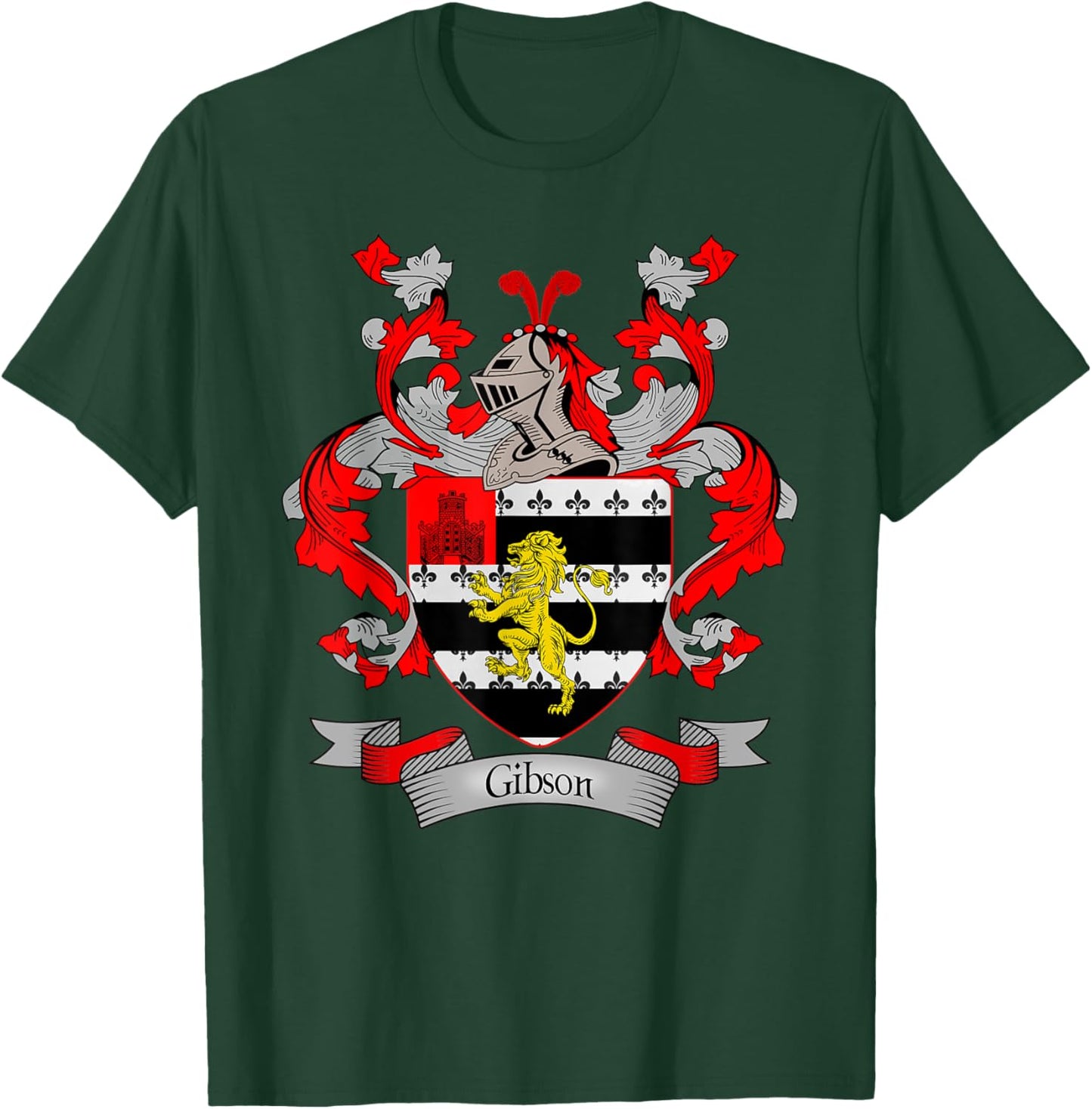Gibson Coat of Arms | Gibson Surname Family Crest T-Shirt - T-Shirt | Forest