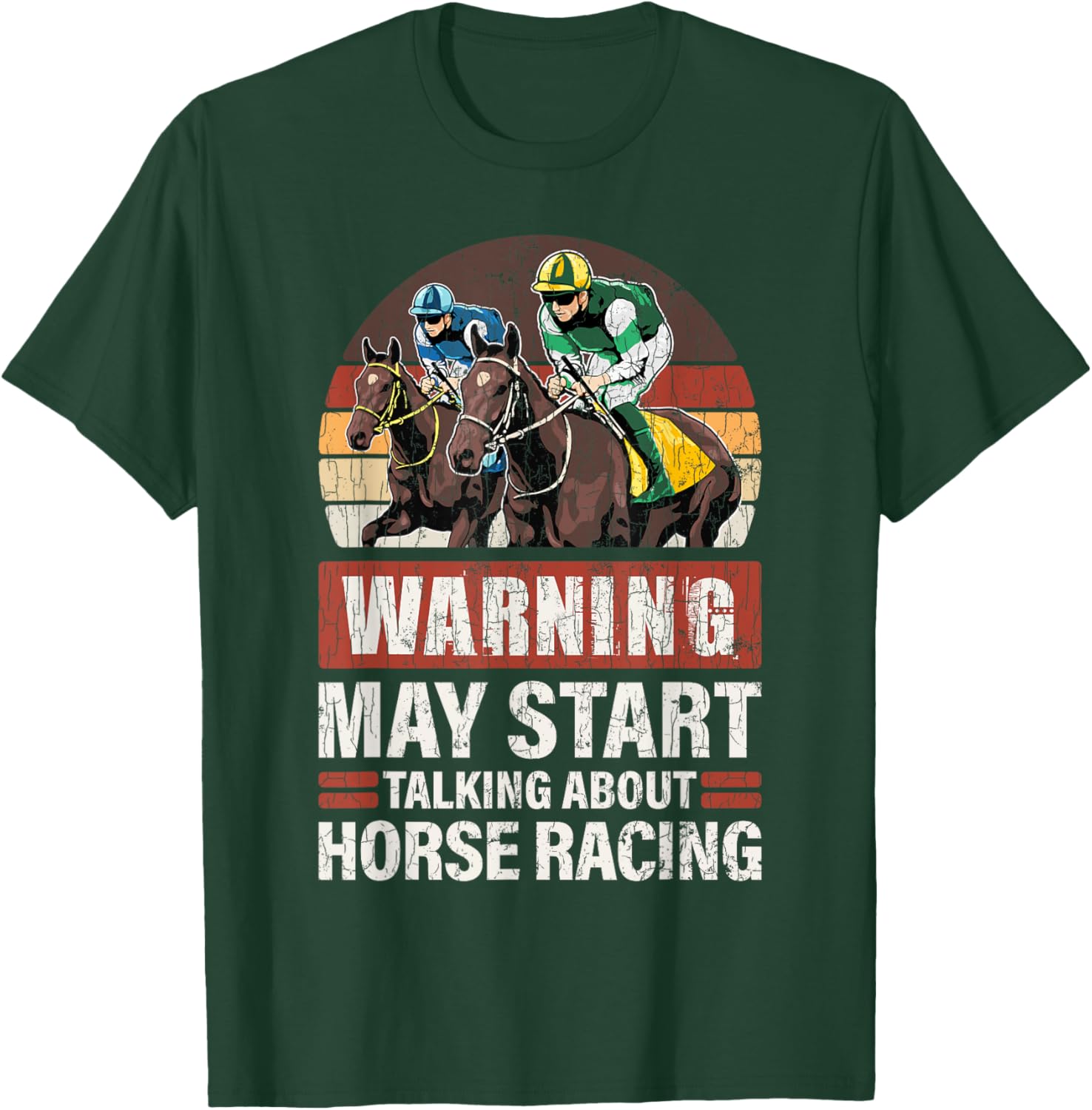 May Start Talking About Horse Racing Funny Racer Graphic T-Shirt - T-Shirt | Forest