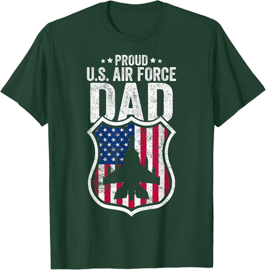 US Air Force Proud Dad Proud Air Force Dad Men Fathers Day T-Shirt - T-Shirt | Forest
