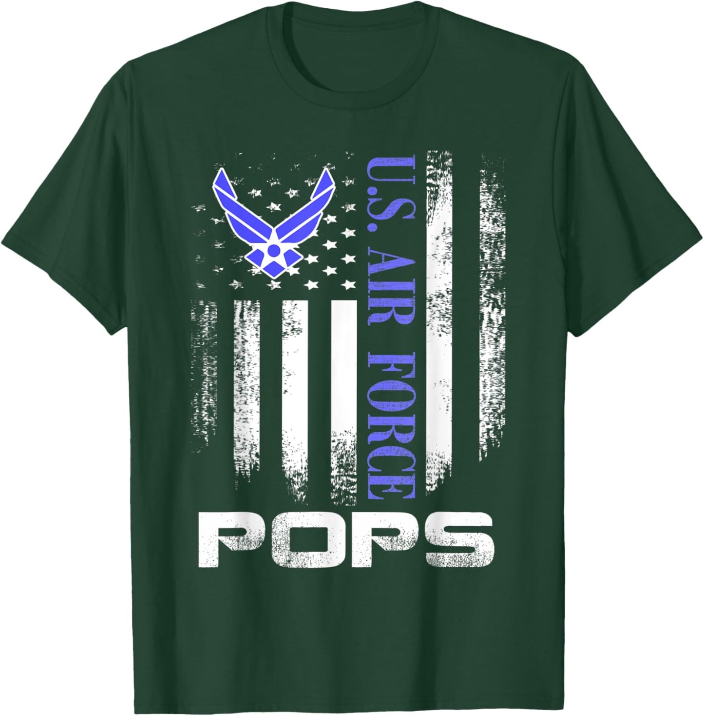 Vintage U.S. Air Force Pops With American Flag Women Kids Men T-Shirt - T-Shirt | Forest