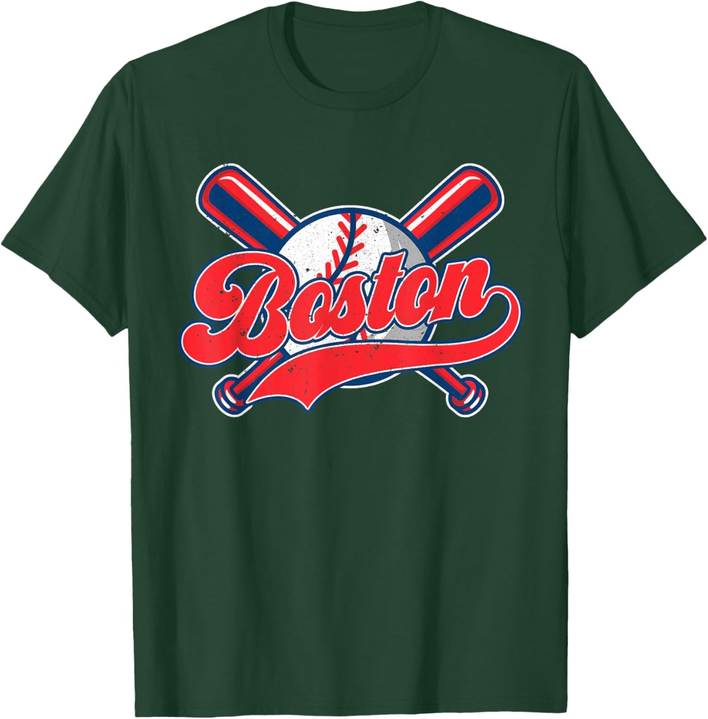 Boston Vintage Baseball Retro Sports T-Shirt - T-Shirt | Forest