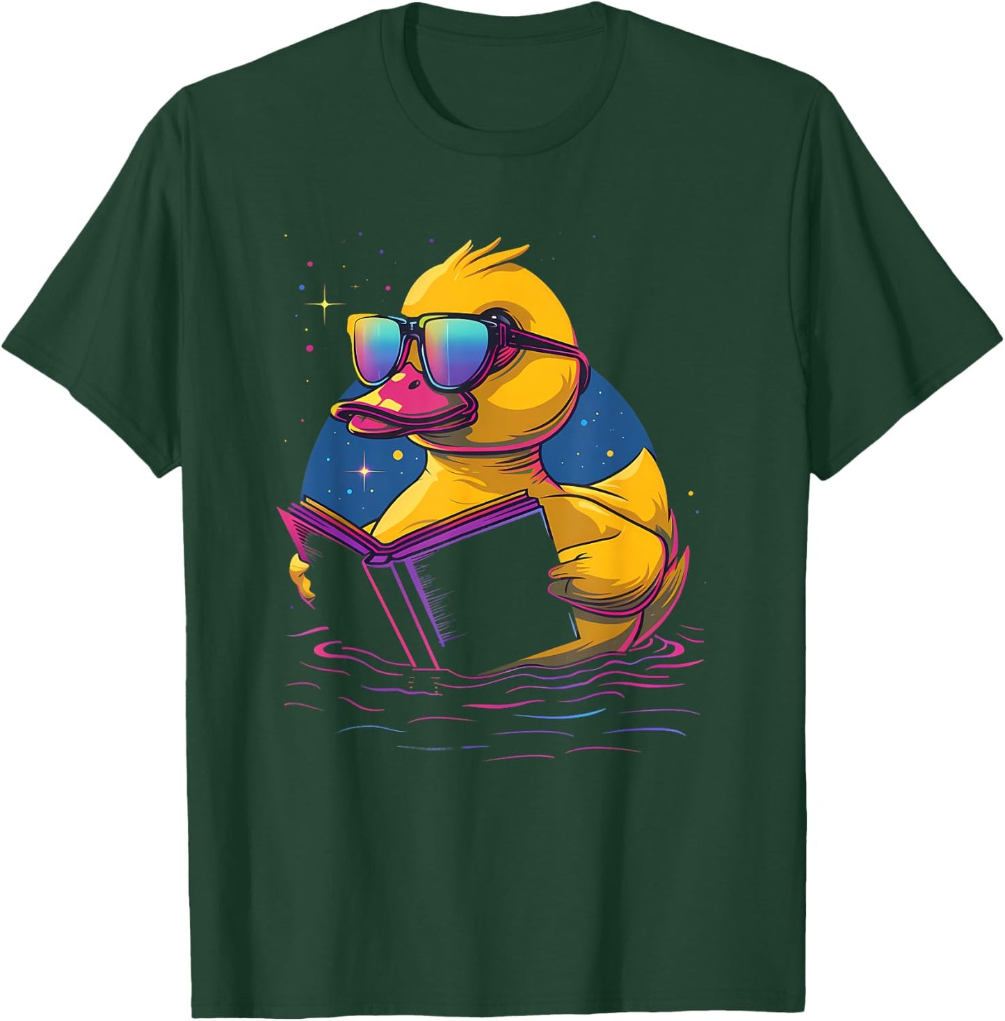 Rubber Duck Rubber Duckie Reading Book Rubber Duckling T-Shirt - T-Shirt | Forest