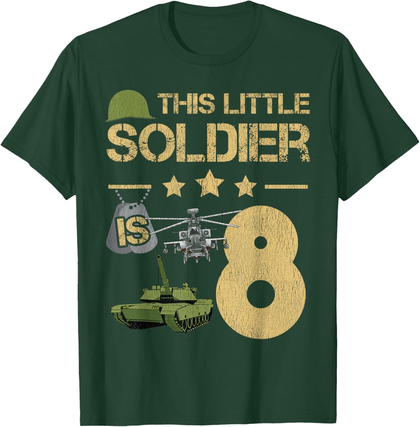 8 Year Old Soldier Birthday Boy 8th Birthday Kids Army Camo T-Shirt - T-Shirt | Forest