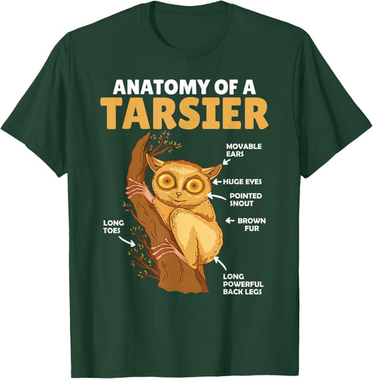 Cute Tarsier Anatomy Of A Tarsier Explanation T-Shirt - T-Shirt | Forest