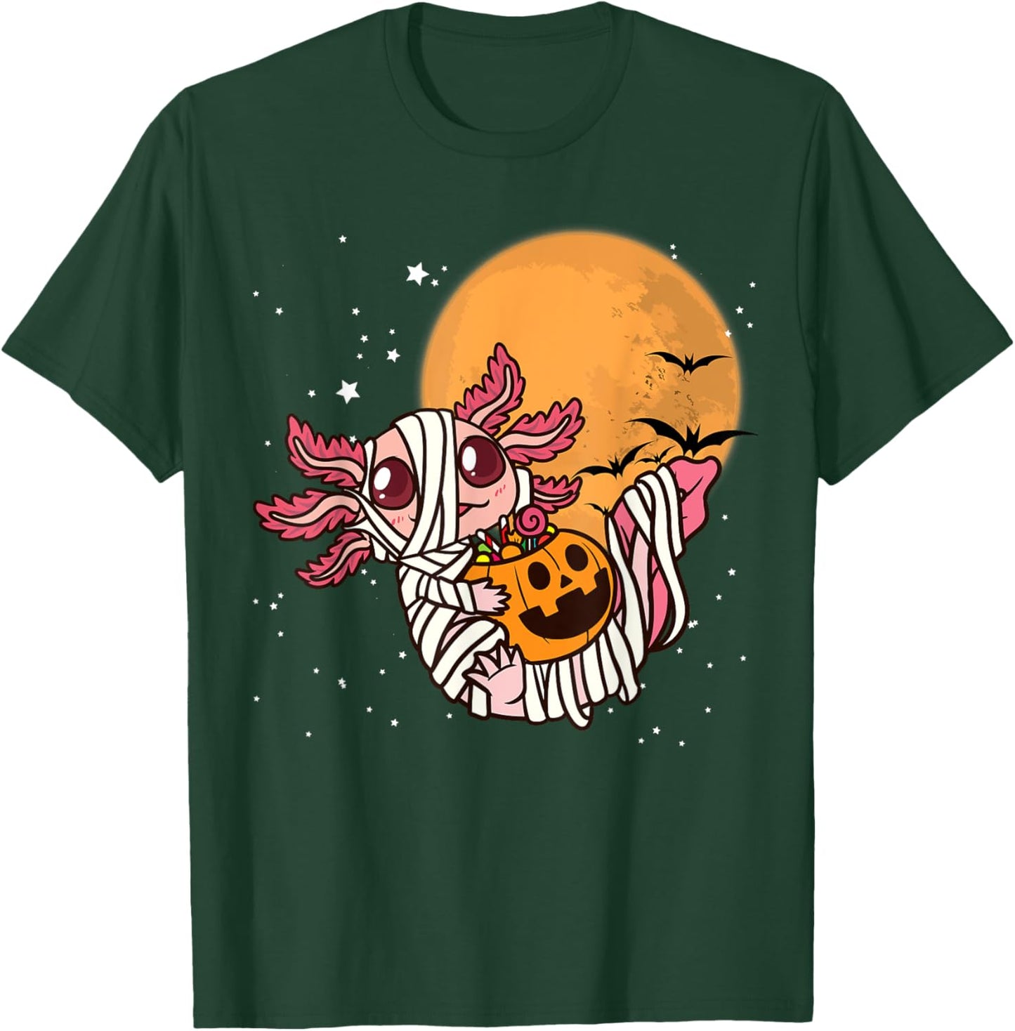Cute Axolotl Halloween Mummy Axolotl T-Shirt - T-Shirt | Forest