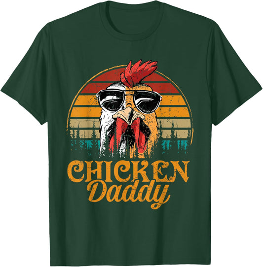 Chicken Daddy Vintage Poultry Farmer Funny Fathers Day T-Shirt - T-Shirt | Forest