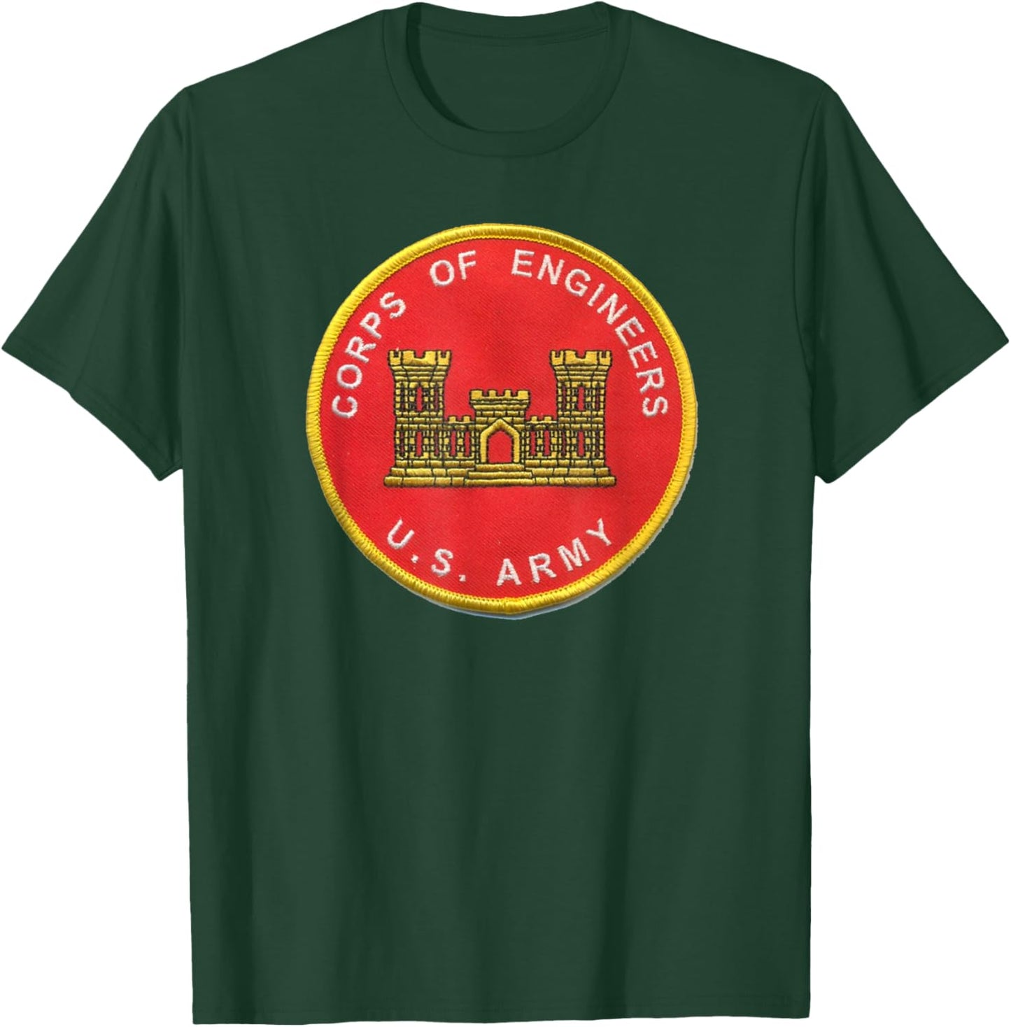 Ice Rocket Hockey Army Corp of Engineers , -Adults, Black, Small, Short Sleeve, Classic Fit, , Polyester 60%, Cotton 40% T-Shirt - T-Shirt | Forest