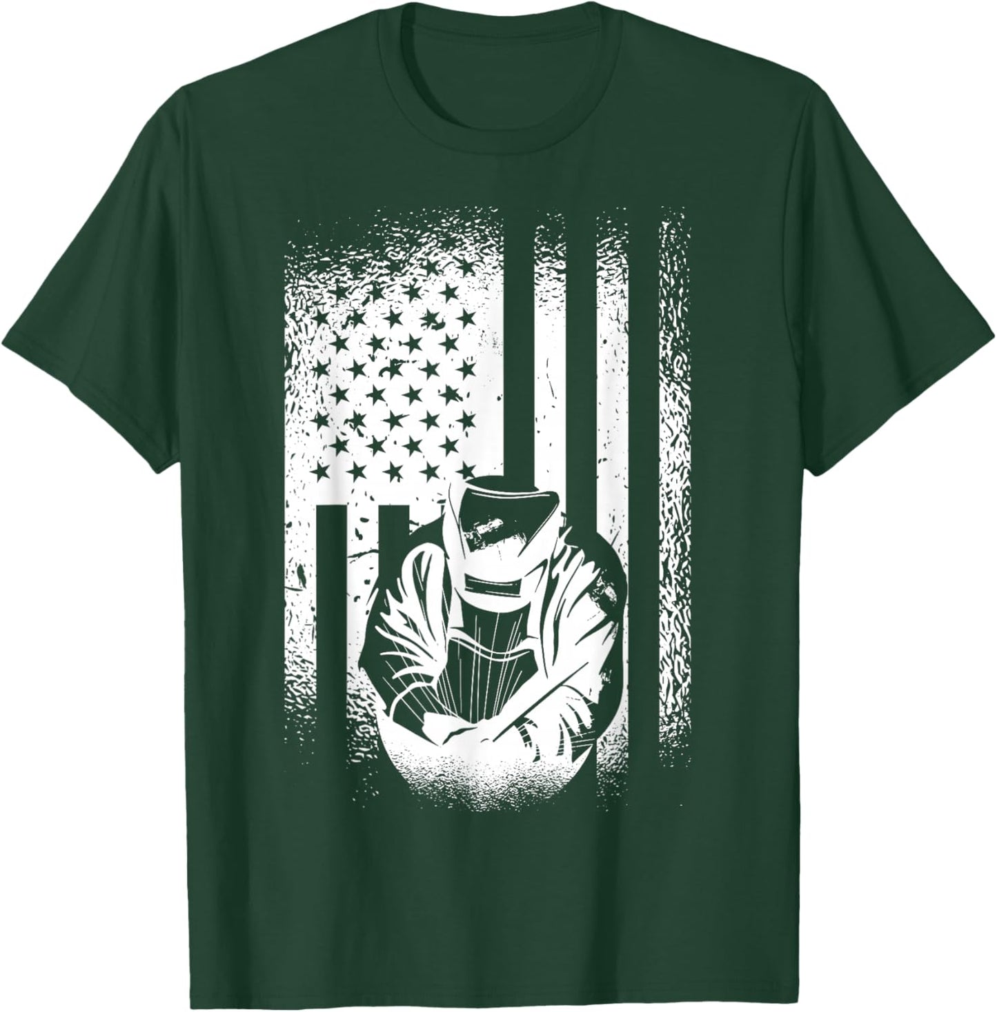 American Flag Welder Patriotic Welder Men's Welding Gift T-Shirt - T-Shirt | Forest