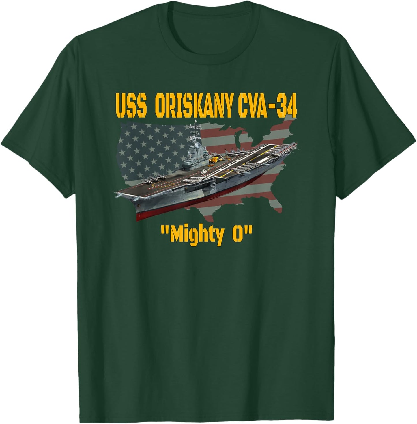 Aircraft Carrier USS Oriskany CVA-34 Veteran Day Father Day T-Shirt - T-Shirt | Forest