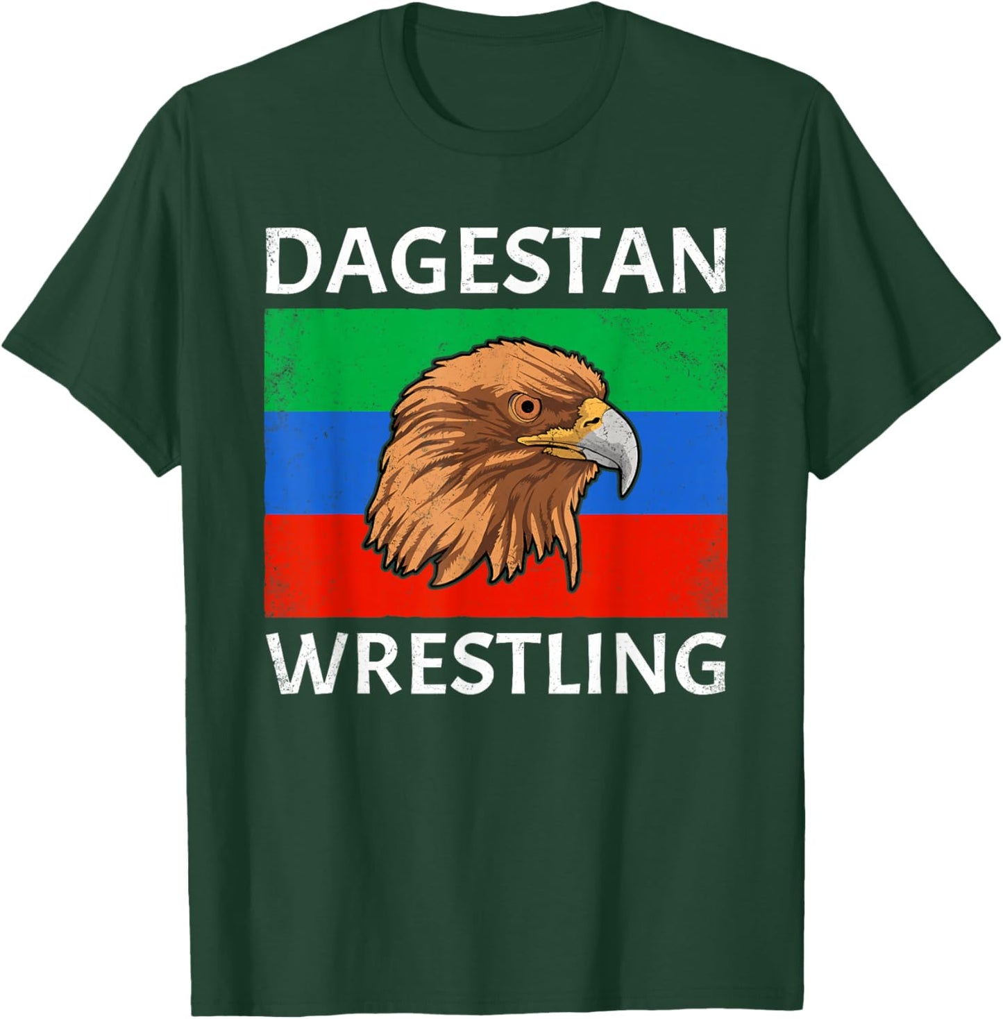 Sambo Dagestan Wrestling Eagle Dagestan Flag T-Shirt - T-Shirt | Forest