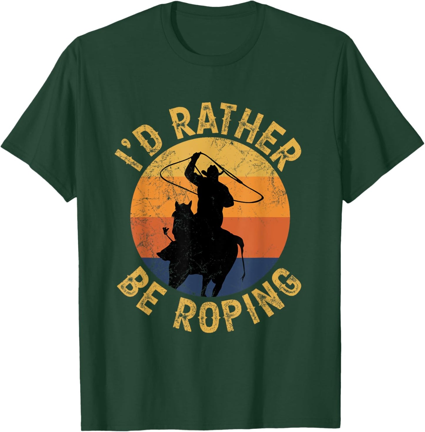 Funny Roping Horse Rodeo Team Roping Cowboy Cowgirl T-Shirt - T-Shirt | Forest