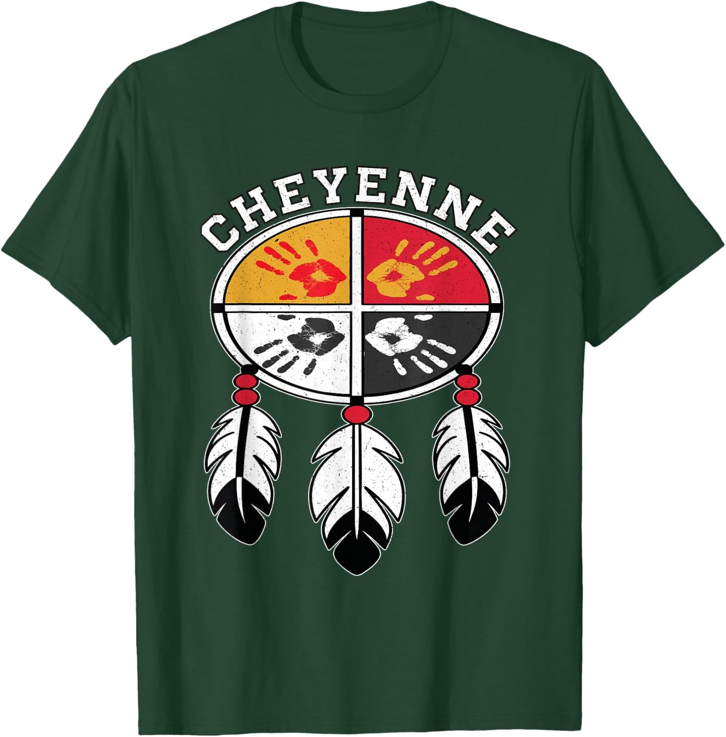 Cheyenne Medicine Wheel Indigenous Native American Tribe T-Shirt - T-Shirt | Forest