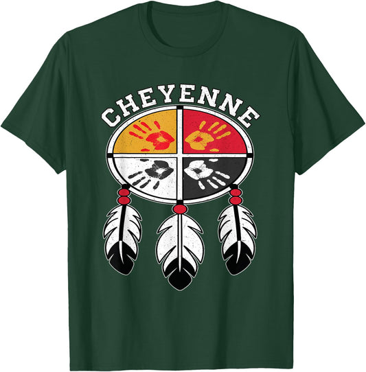 Cheyenne Medicine Wheel Indigenous Native American Tribe T-Shirt - T-Shirt | Forest