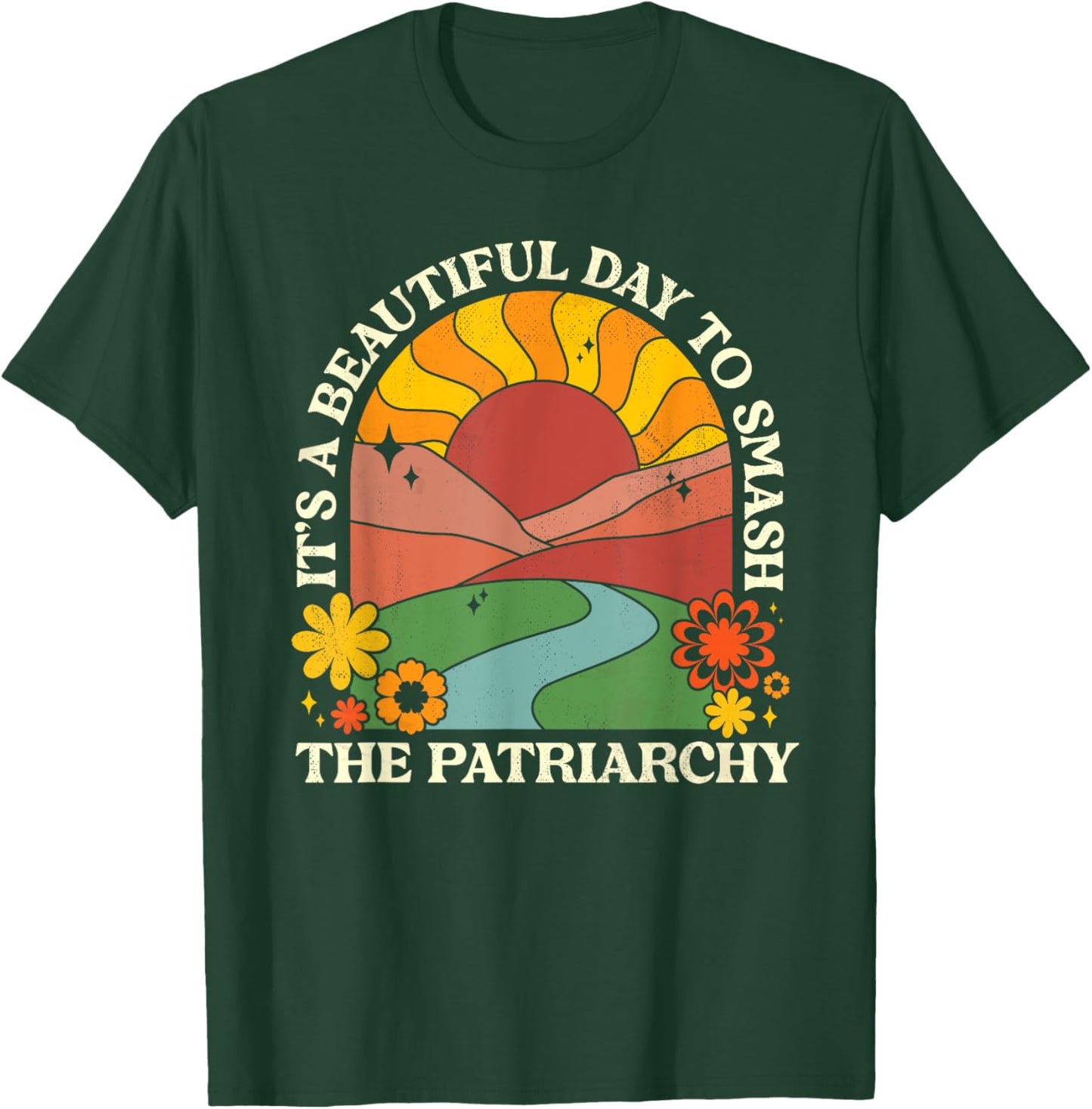 Retro Groovy 60s 70s It's A Good Day To Smash The Patriarchy T-Shirt - T-Shirt | Forest