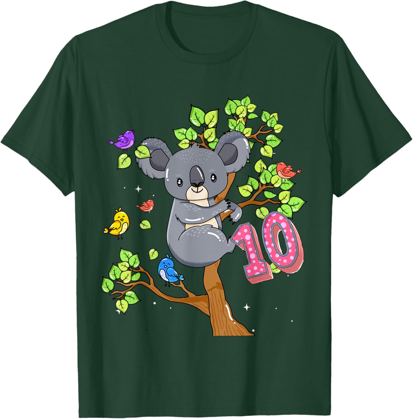Koala Bear 10th Birthday Girl 10 Year Old Birthday Koalas Bd T-Shirt - T-Shirt | Forest
