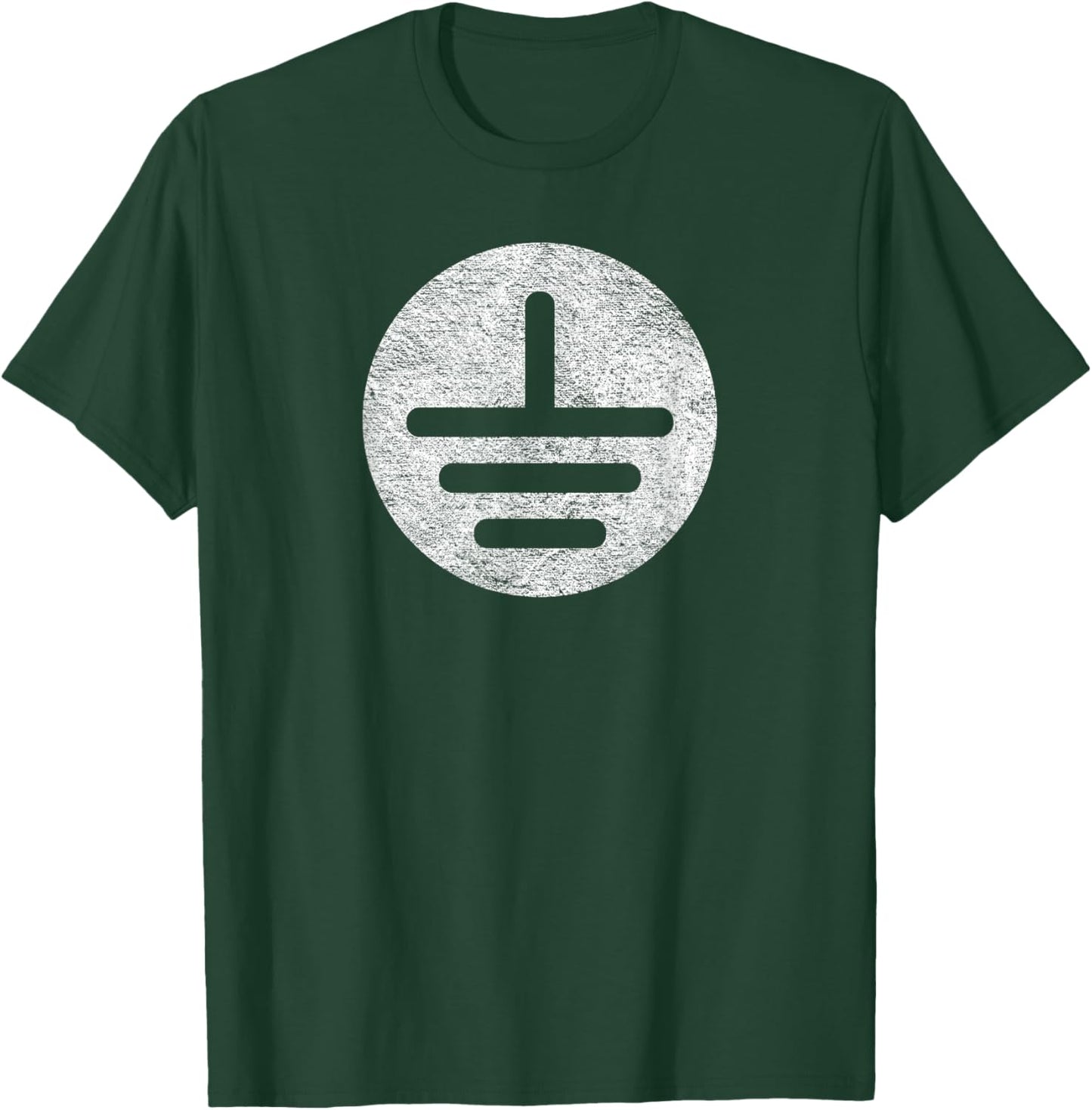 Electrical Ground Symbol Stay Grounded Electric Tech T-Shirt - T-Shirt | Forest