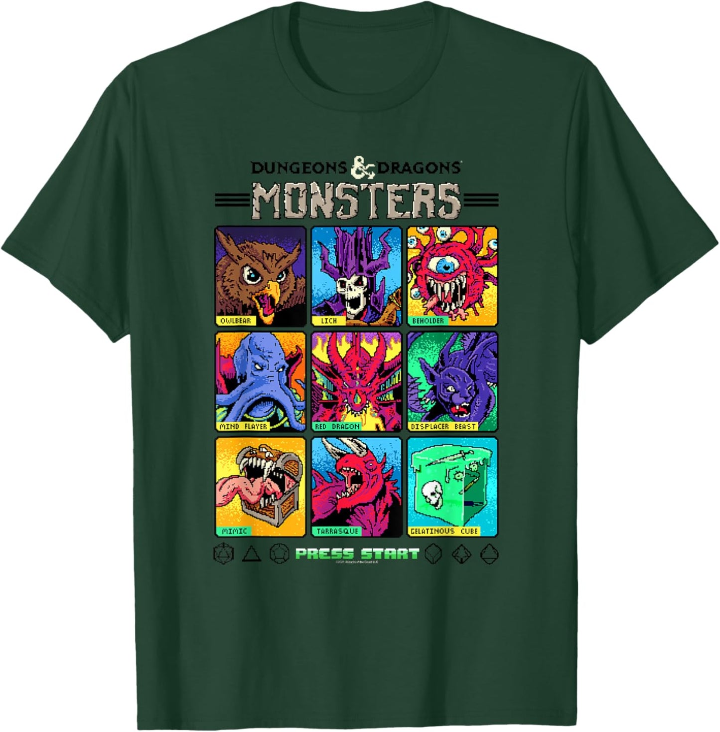 Dungeons & Dragons Wizards of the Coast Monster Select Menu T-Shirt - T-Shirt | Forest