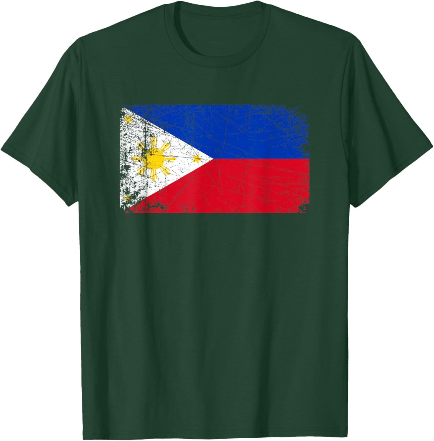 Vintage Made In PHILIPPINES FILIPINO Flag Gift T-Shirt - T-Shirt | Forest