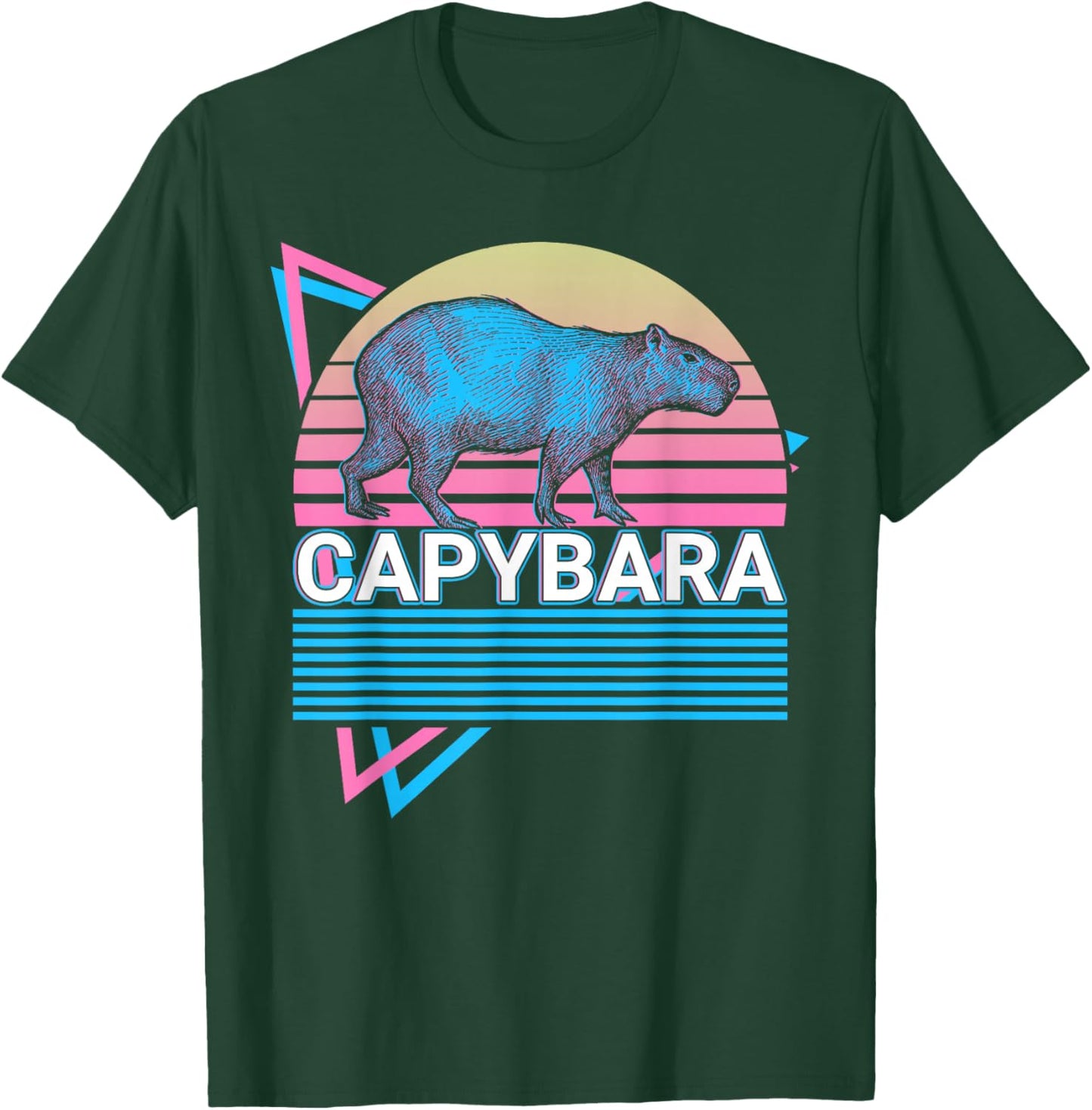 Capybara Retro T-Shirt - T-Shirt | Forest