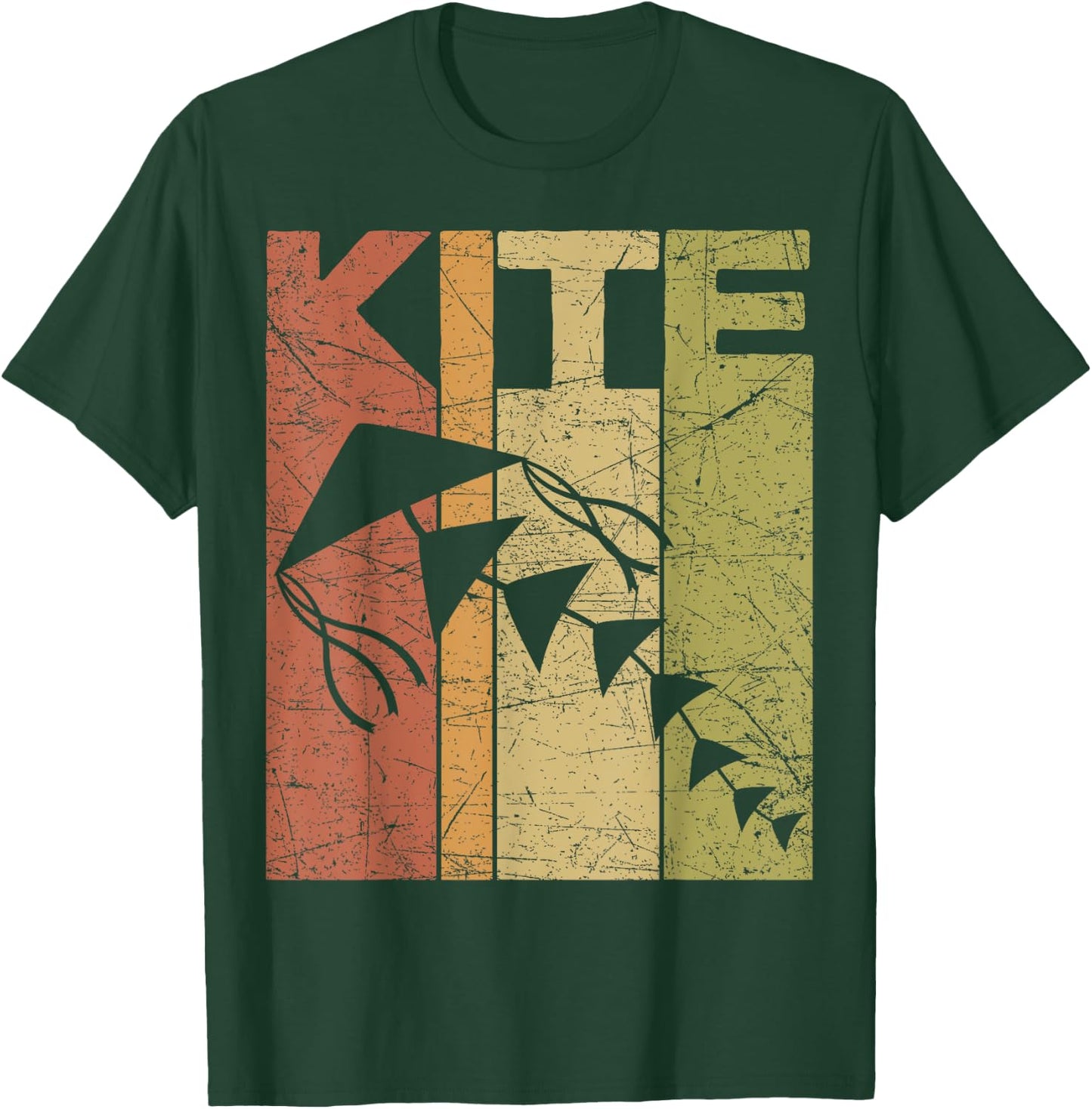 Kite Flying Vintage Wind Kite Retro Flying Kite T-Shirt - T-Shirt | Forest