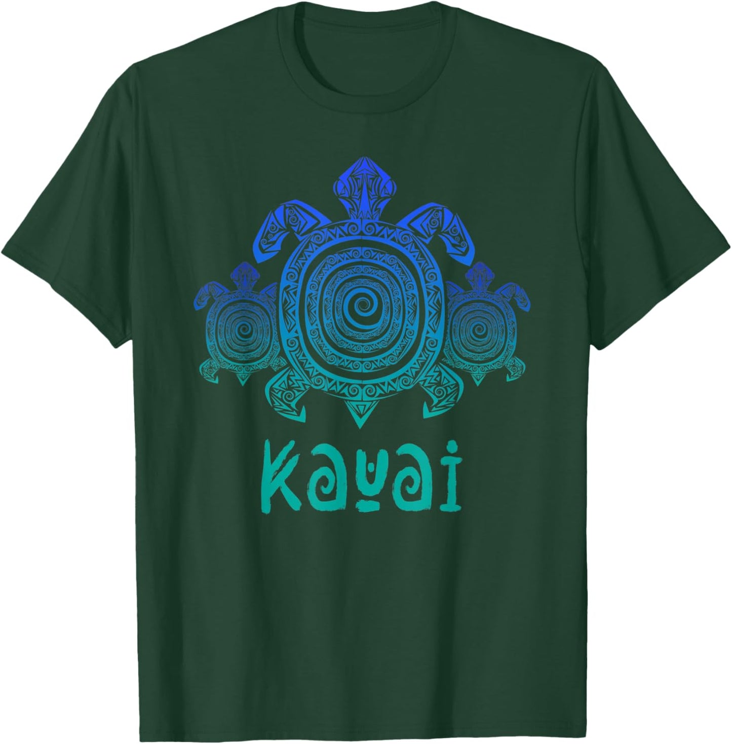 Kauai - Hawaii Sea Turtles Tribal Hawaiian Summer Vacation T-Shirt - T-Shirt | Forest