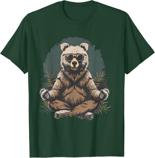 Meditation Bear Buddha Spirituality Hindu Yoga Buddhist T-Shirt - T-Shirt | Forest
