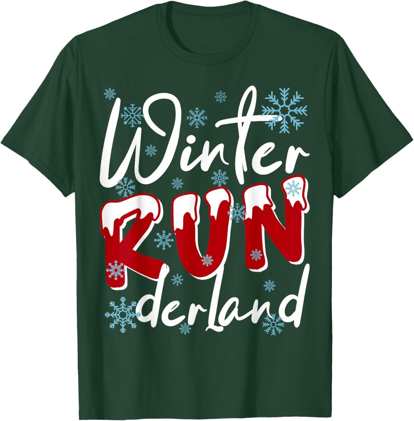 Christmas 5K Winter Run Derland Holiday Team Running Outfit T-Shirt - T-Shirt | Forest