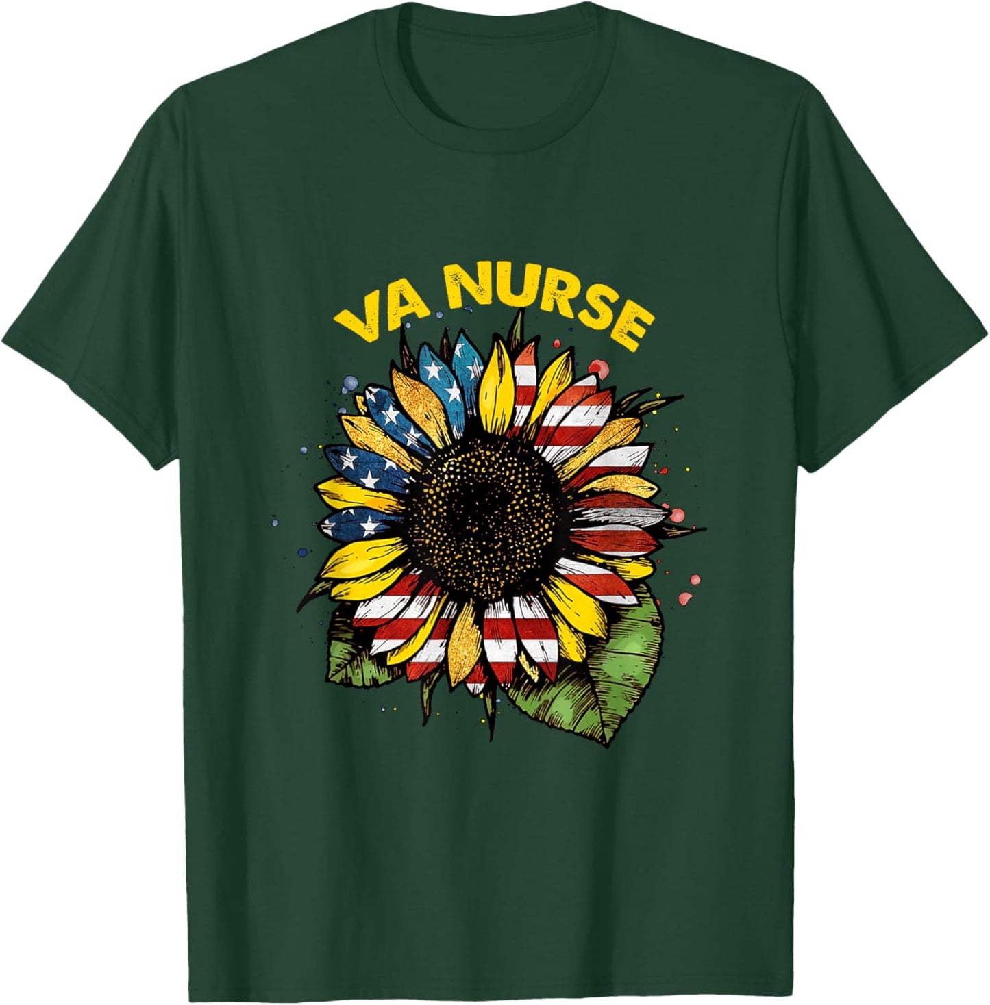 Vintage 4th of July Va Nurse Patriotic Real American Cute T-Shirt - T-Shirt | Forest
